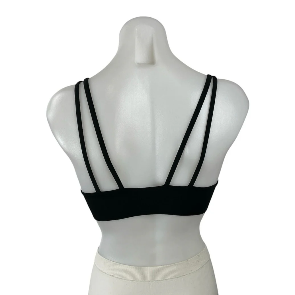 Lululemon Black Dual Strap Yoga Workout Running Athletic Sports Bra Crop Top S - Image 3
