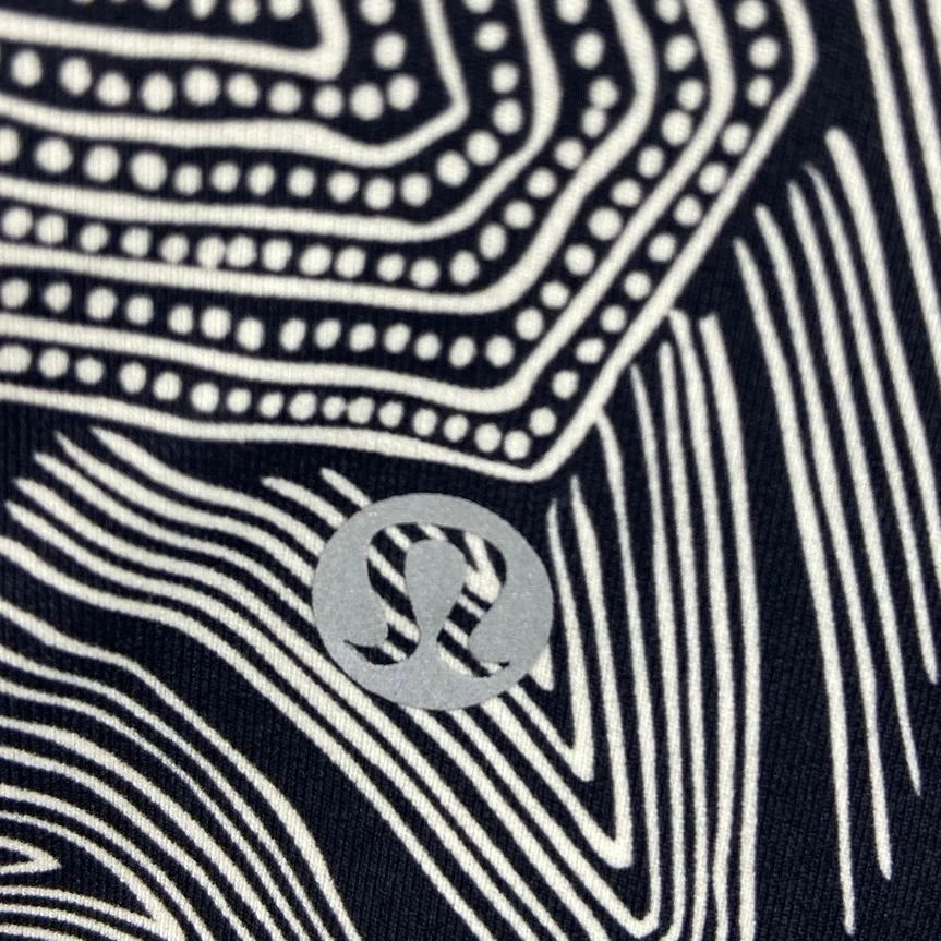 Lululemon Black Get It Om Mini Dottie Tribe Mesh Racerback Sports Bra Crop Top S - Image 4