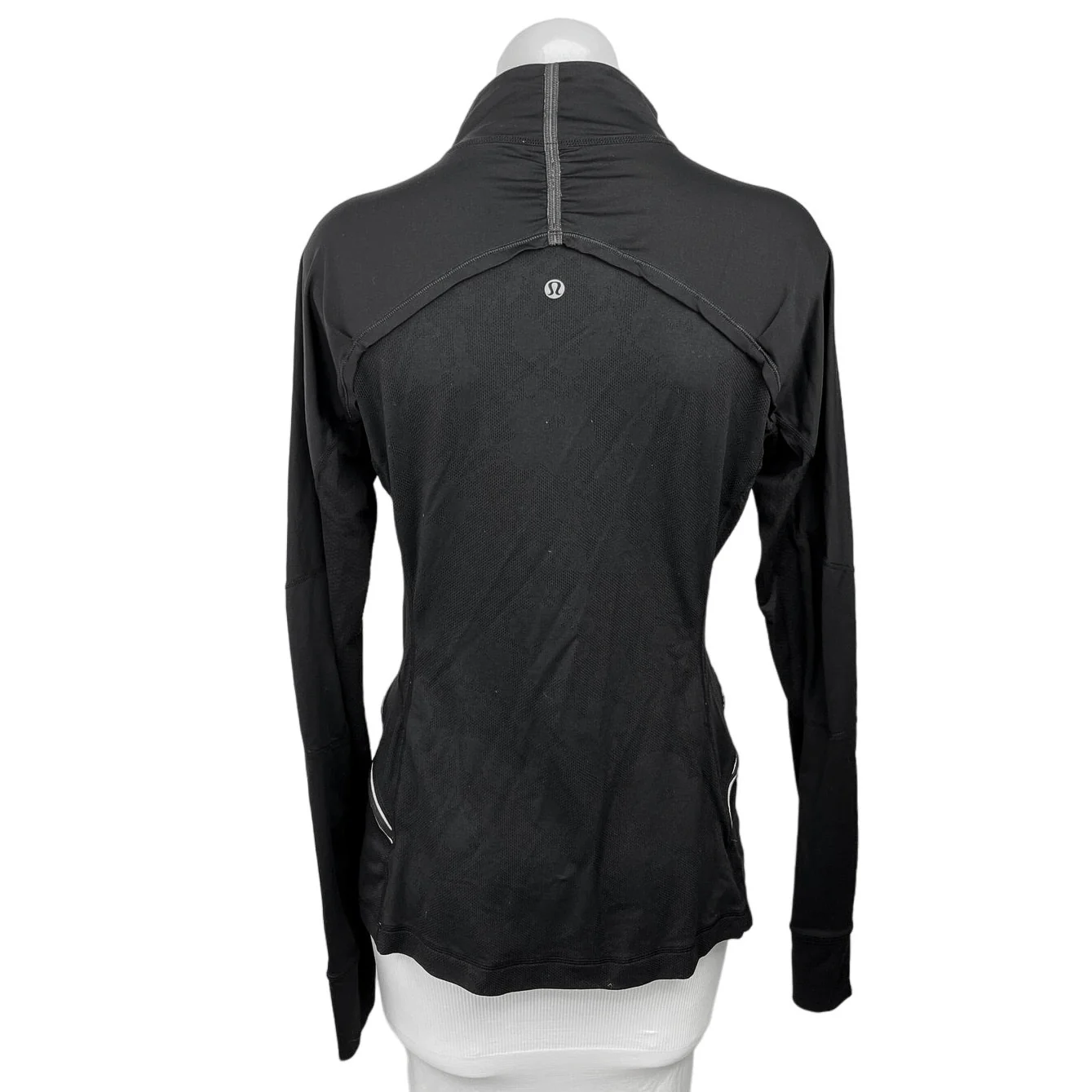 Lululemon Black Half Zip Pockets Long Sleeve Athletic Pullover Jacket Size 10 - Image 2