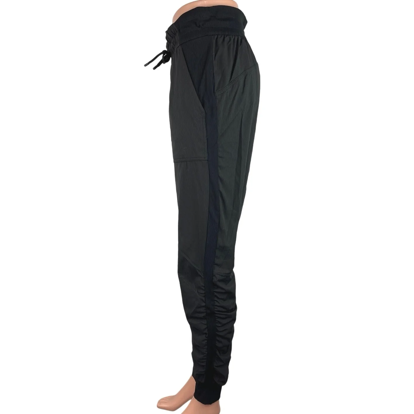 Lululemon Black High Rise Smocked Waist Drawstring Athletic Jogger Pants Size 6 - Image 2