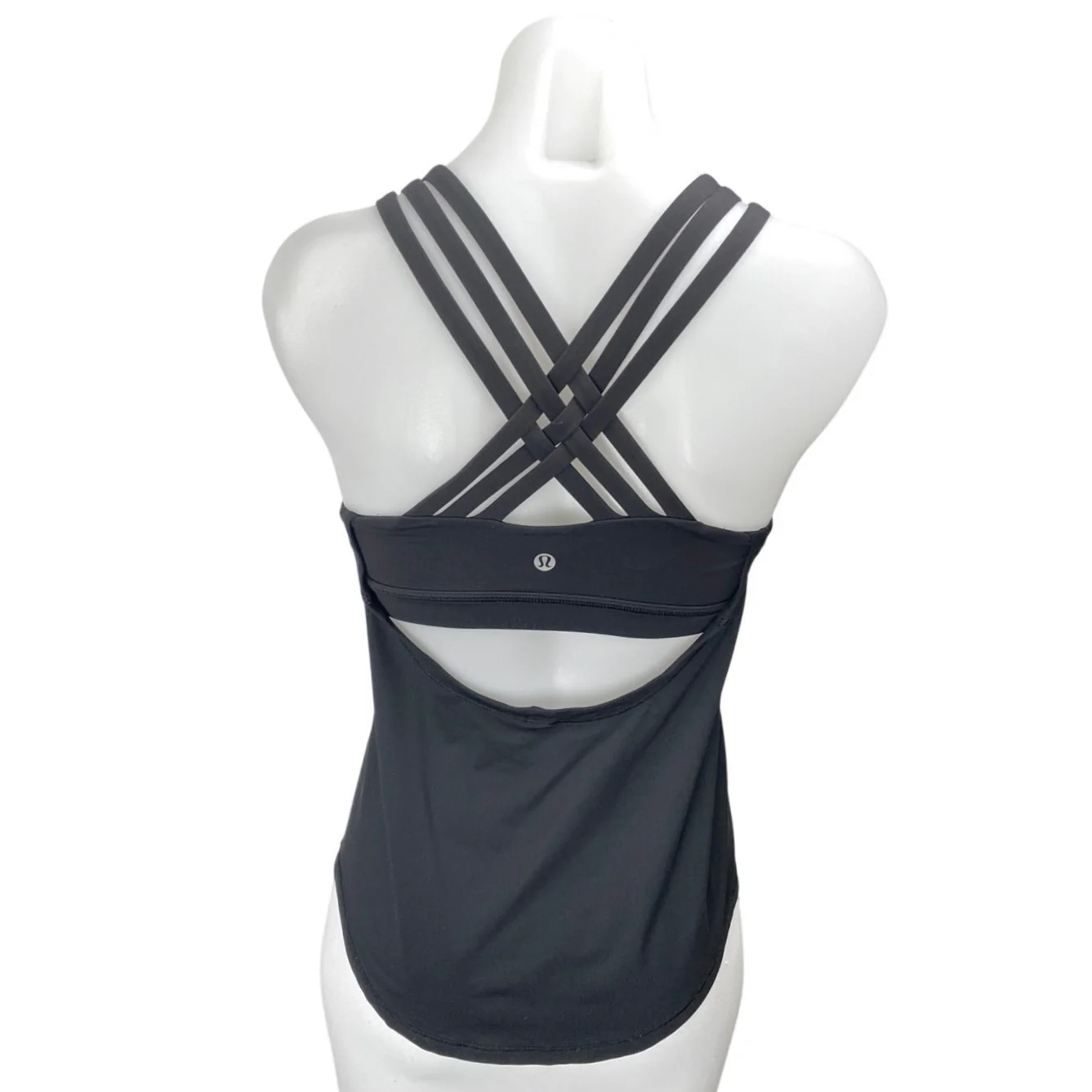 Lululemon Black Sleeveless Built In Sports Bra Yoga Athletic Tank Top Size 2 - Image 2