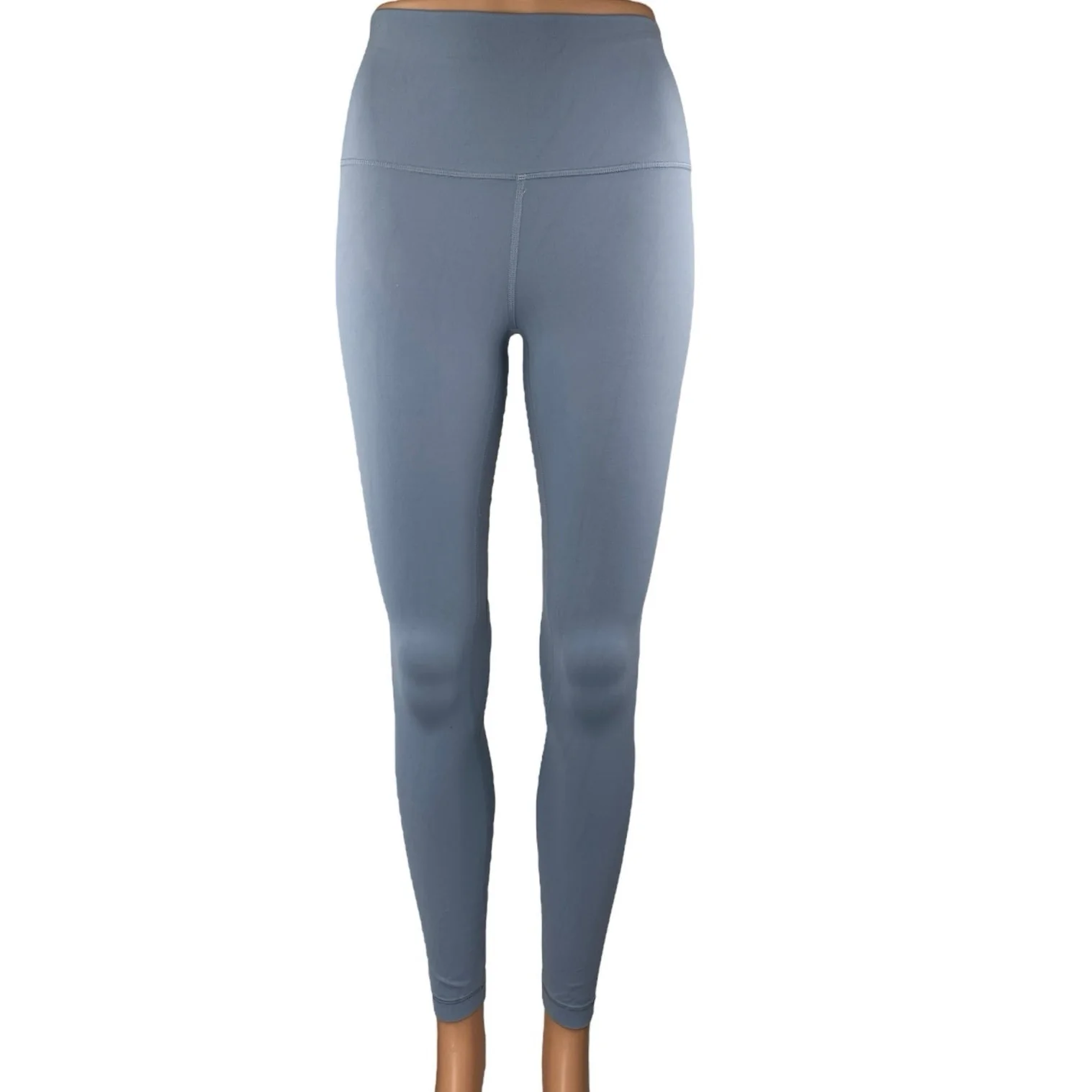 Lululemon Blue Gray Mid Rise Activewear Athletic Yoga Skinny Leggings Pants Sz 4