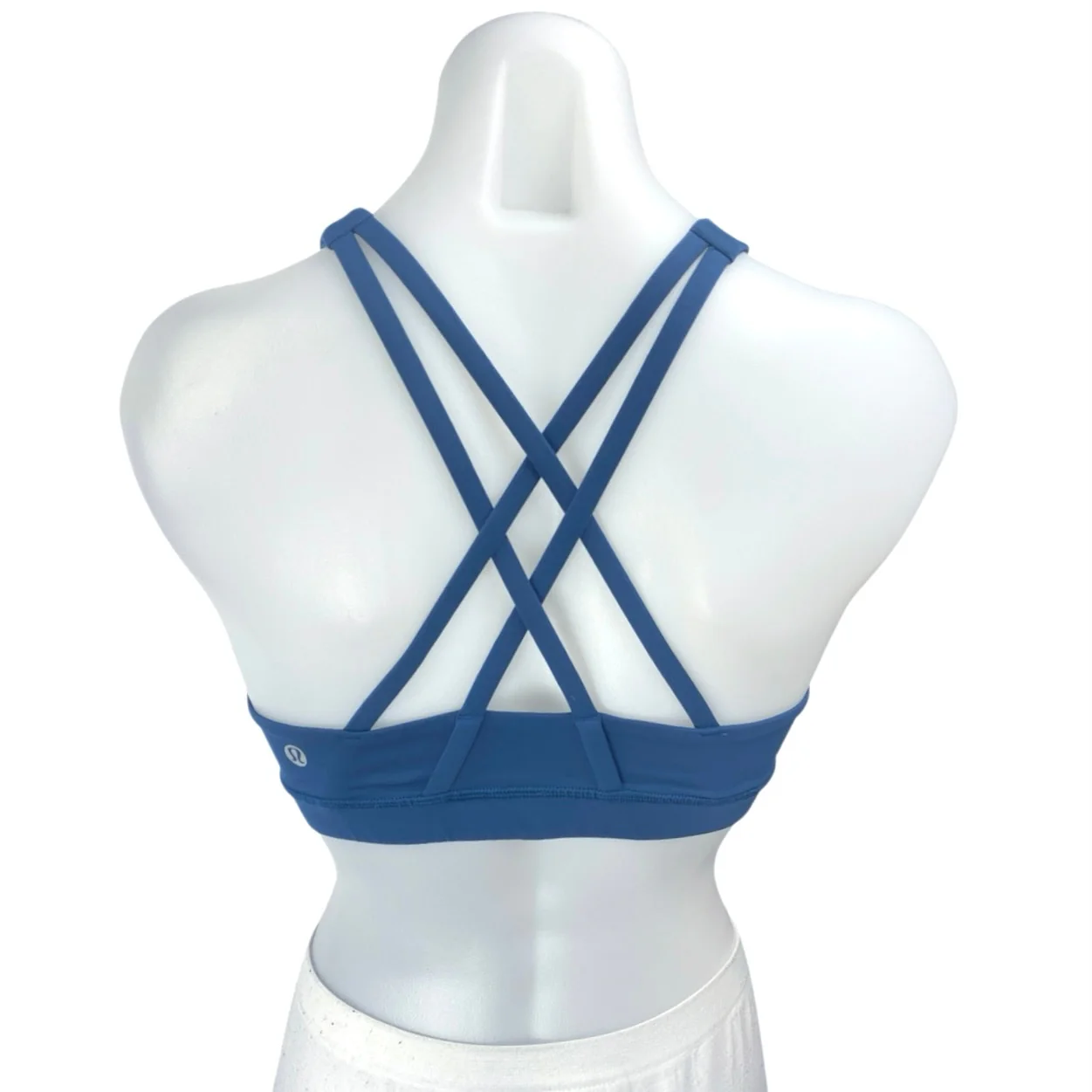 Lululemon Blue Strappy Cross Back Sleeveless Yoga Athletic Sports Bra Crop Top 8 - Image 2