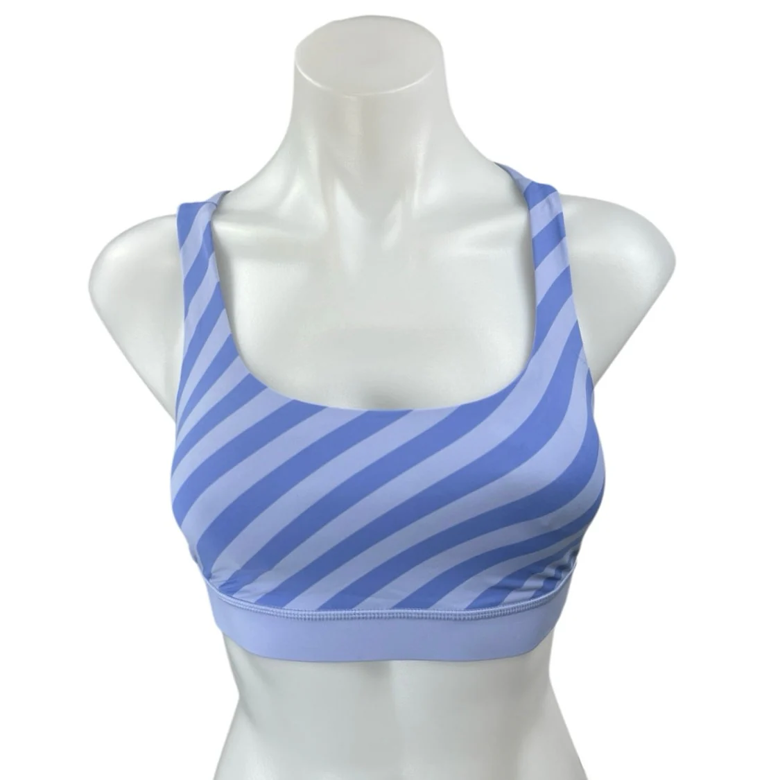 Lululemon Energy Blue Striped Sleeveless Athletic Yoga Gym Sports Bra Tank Top 2