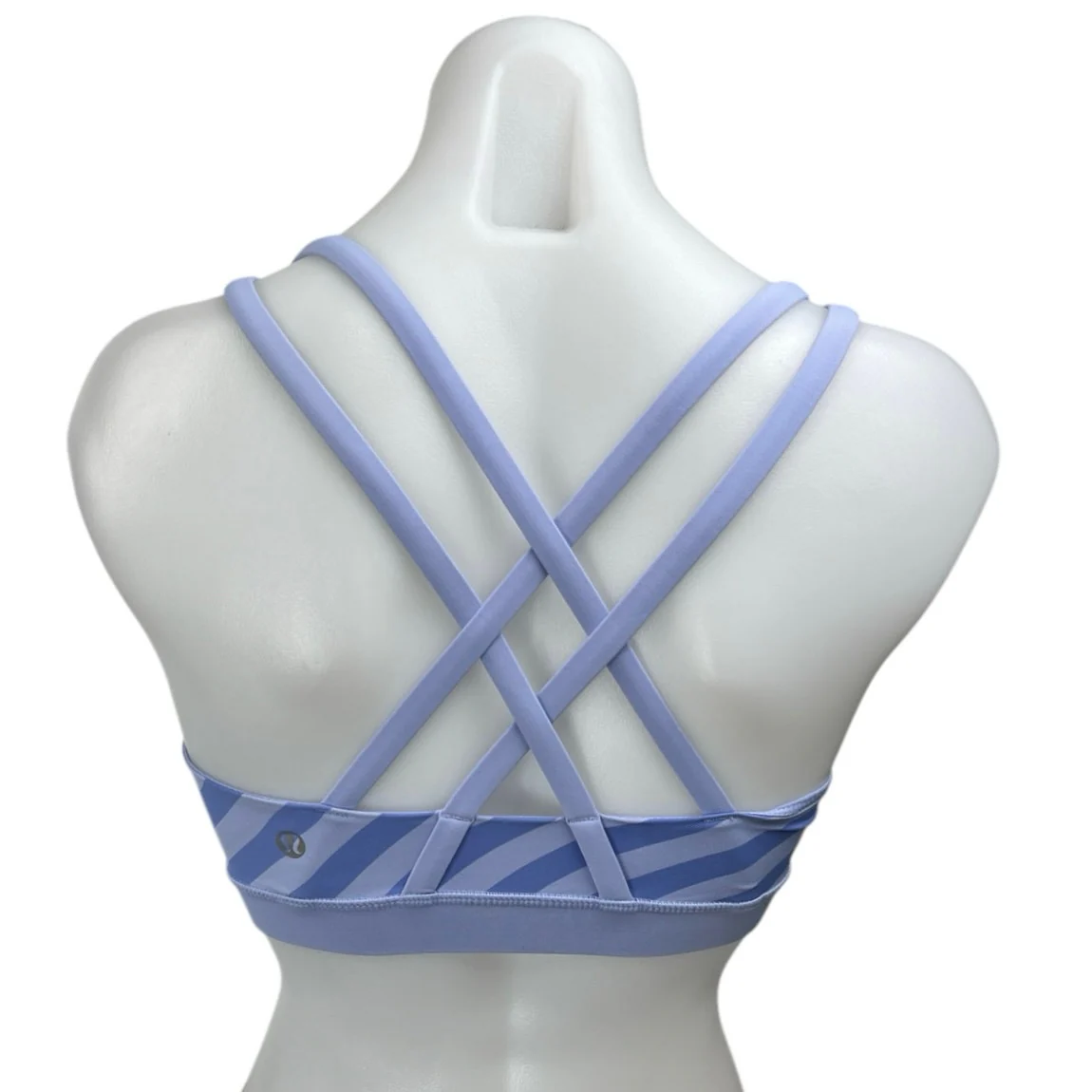 Lululemon Energy Blue Striped Sleeveless Athletic Yoga Gym Sports Bra Tank Top 2 - Image 2