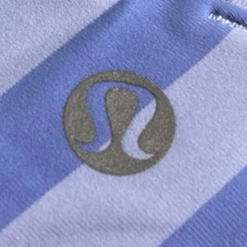 Lululemon Energy Blue Striped Sleeveless Athletic Yoga Gym Sports Bra Tank Top 2 - Image 3