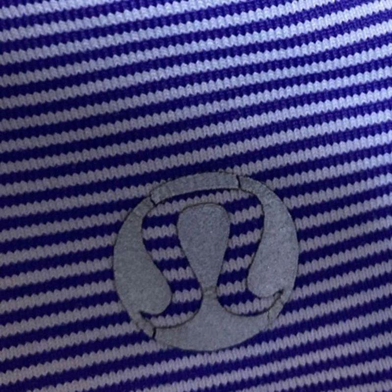 Lululemon Energy Blue Striped Strappy Sleeveless Yoga Sports Bra Crop Tank Top 4 - Image 3