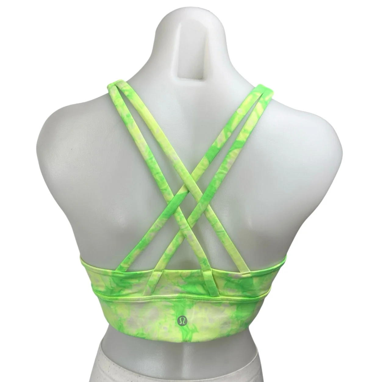 Lululemon Energy Green Tie Dye High Neck Sleeveless Sports Bra Crop Tank Top 10 - Image 2