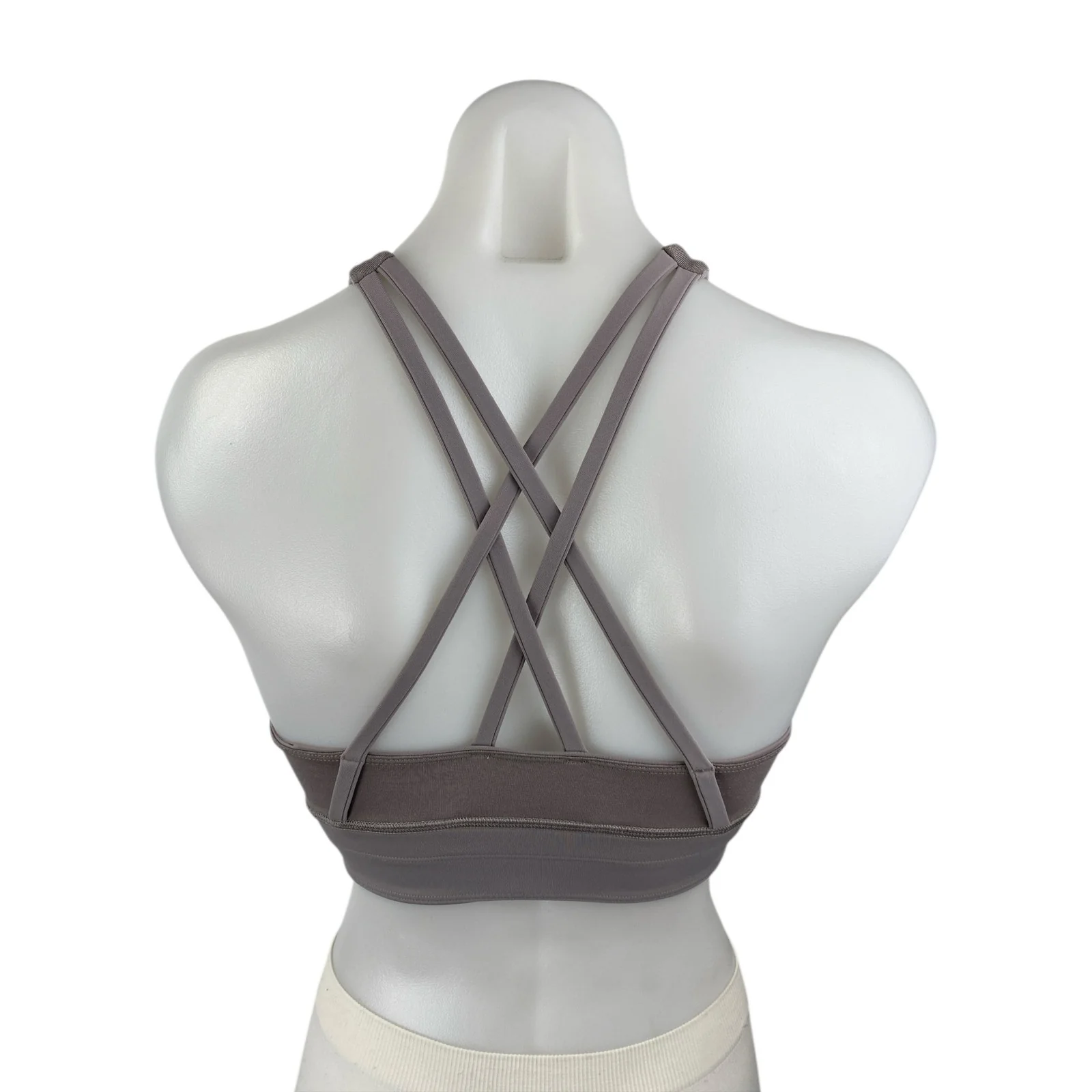 Lululemon Energy High-Neck Longline Gray Yoga Athletic Sports Bra Crop Top Sz 4 - Image 2