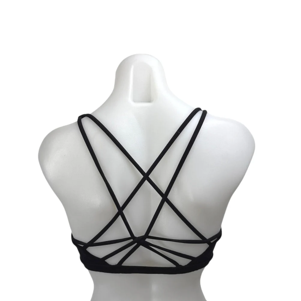 Lululemon Full Freedom Womens Black Strappy Yoga Athletic Sports Bra Crop Top 10 - Image 2