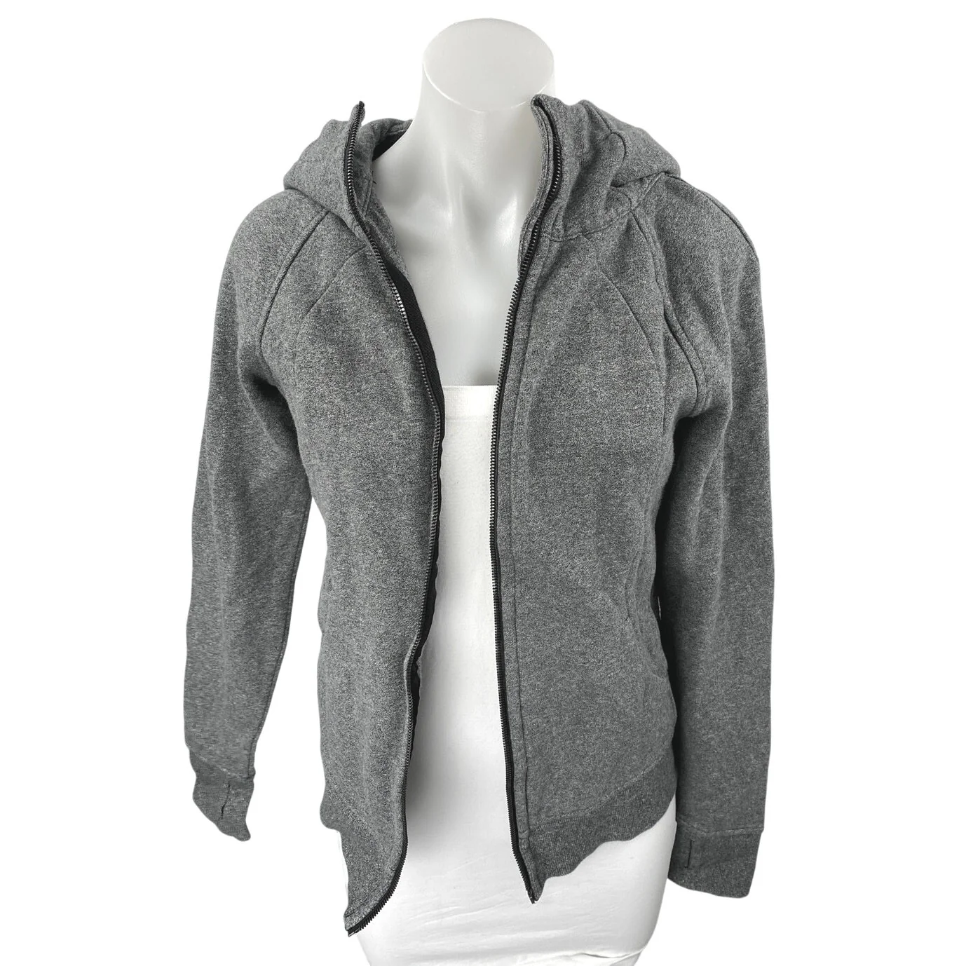 Lululemon Gray Fleece Long Sleeve Zip Up Hooded Hoodie Sweatshirt Jacket Size 6