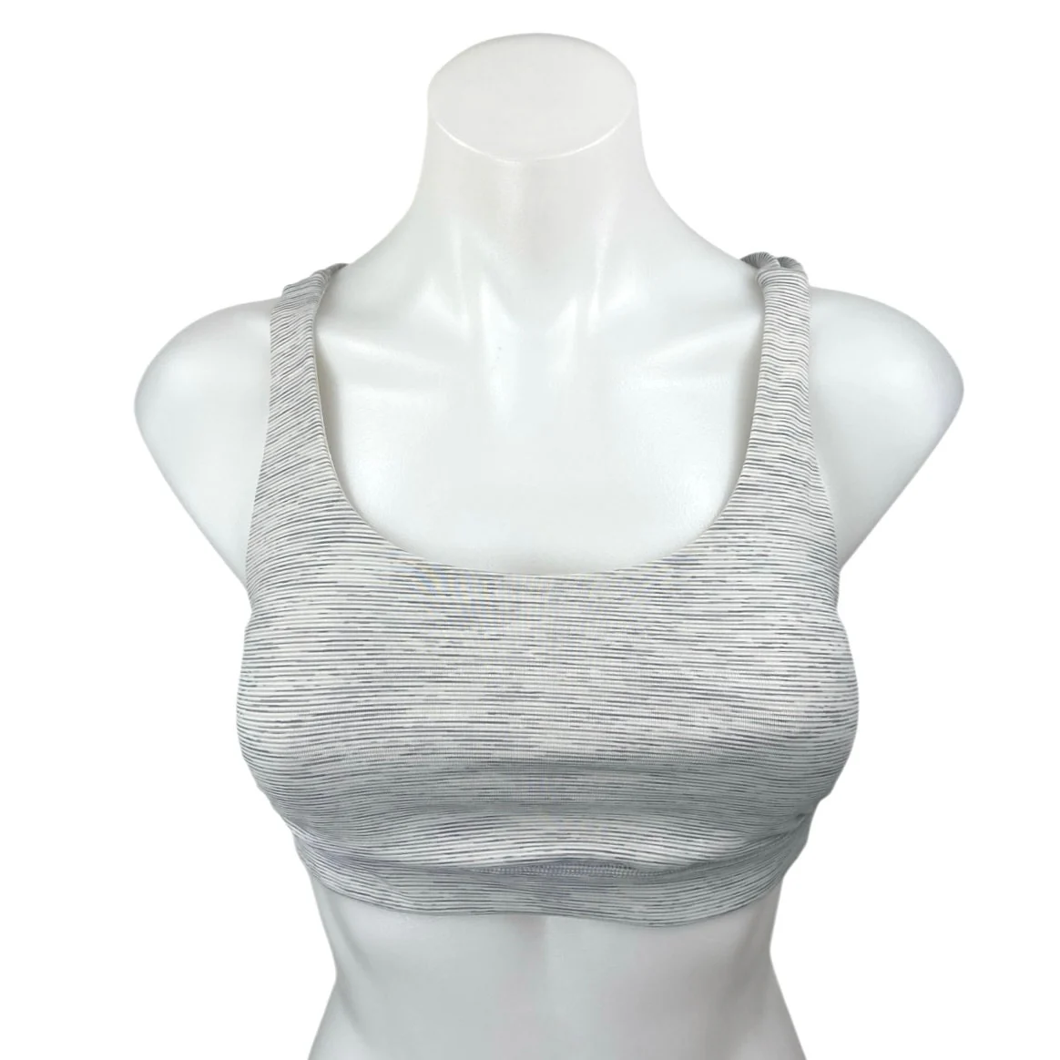 Lululemon Gray Strappy Cross Back Sleeveless Yoga Athletic Sports Bra Crop Top 2