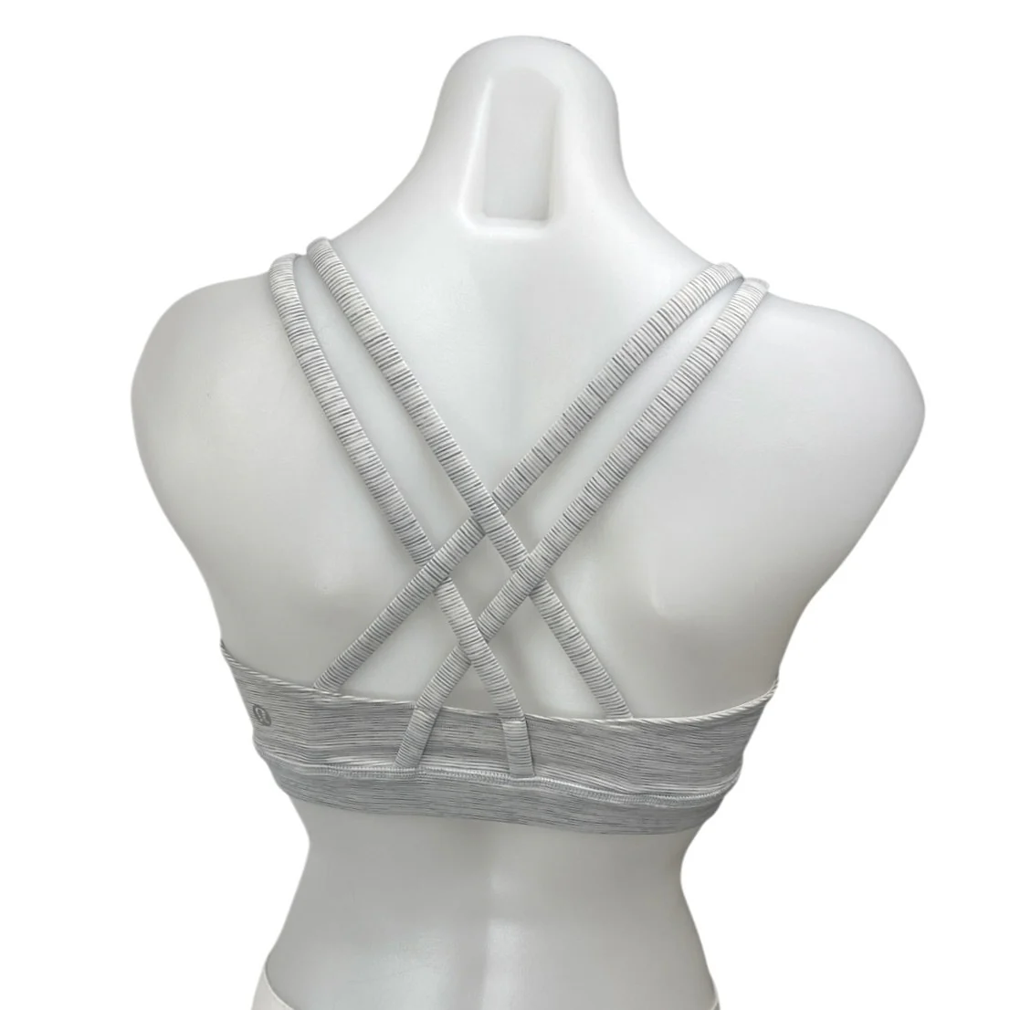 Lululemon Gray Strappy Cross Back Sleeveless Yoga Athletic Sports Bra Crop Top 2 - Image 2