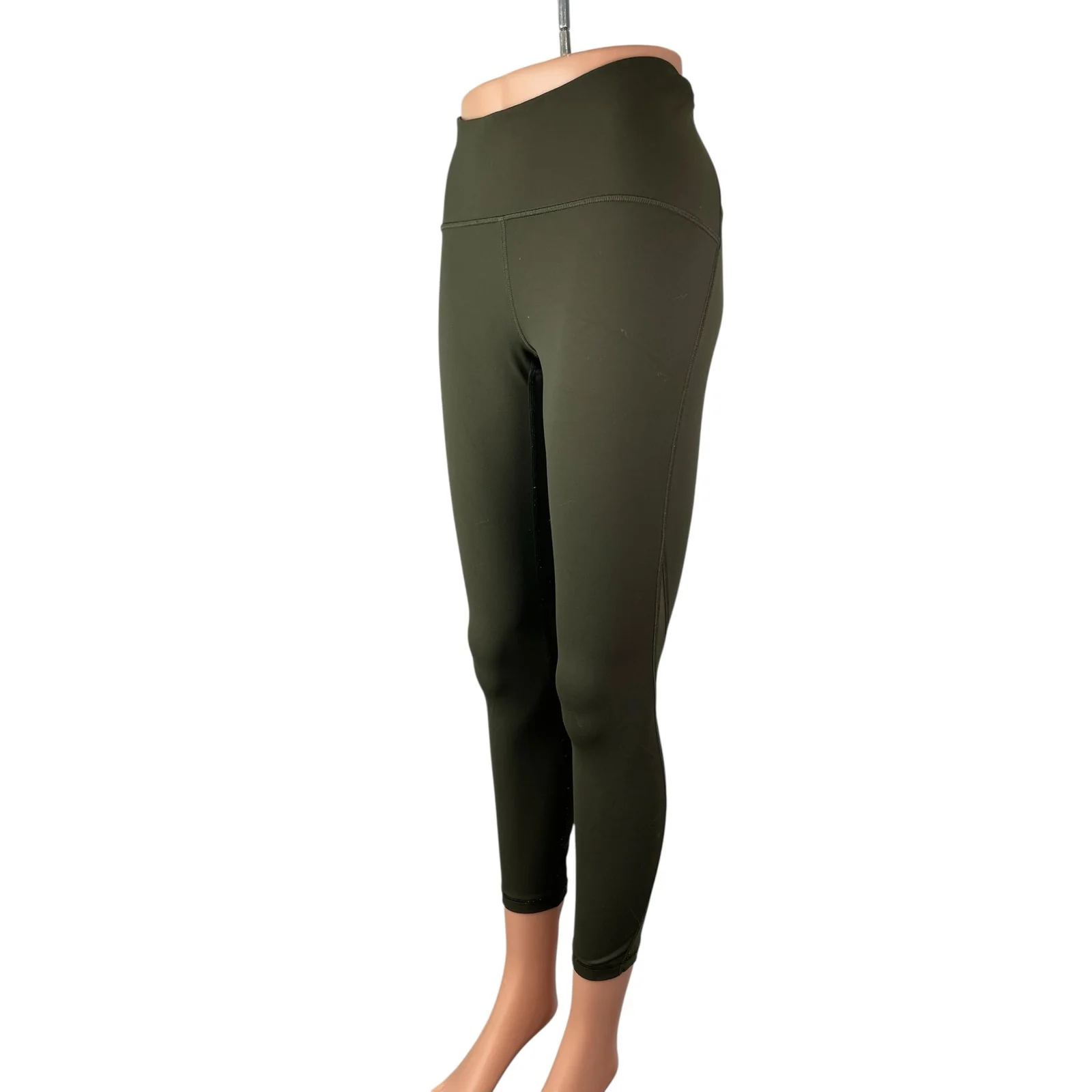 Lululemon Green Mid Rise Skinny Yoga Gym Athletic Activewear Leggings Pants Sz 6 - Image 3