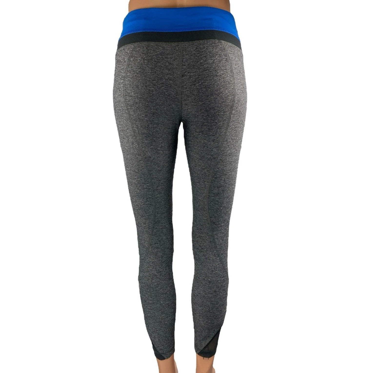 Lululemon Inspire Tight II Gray Blue Mesh Mid Rise Athletic Leggings Pants Sz 6 - Image 3
