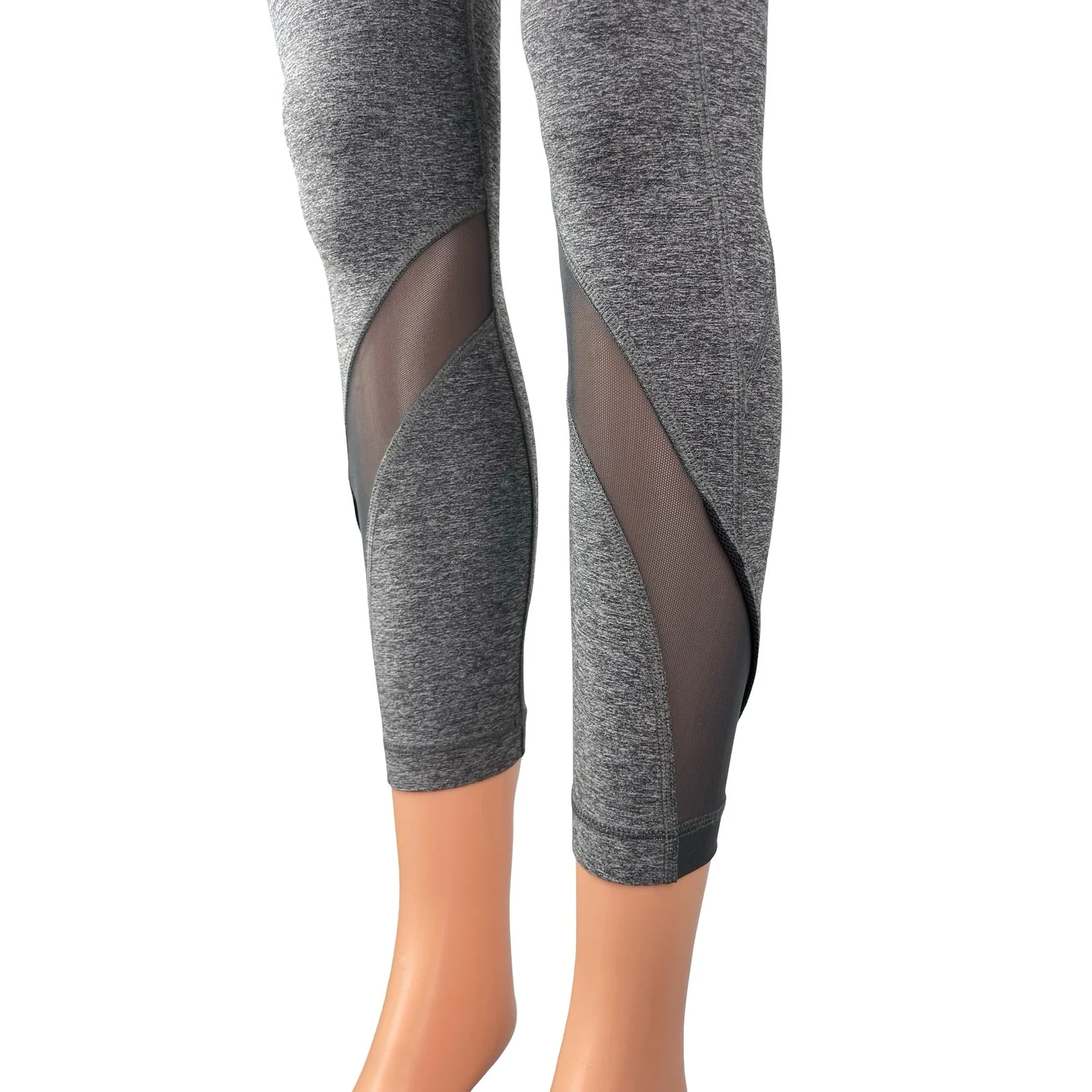 Lululemon Inspire Tight II Gray Mesh Mid Rise Yoga Athletic Leggings Pants Sz 4 - Image 3