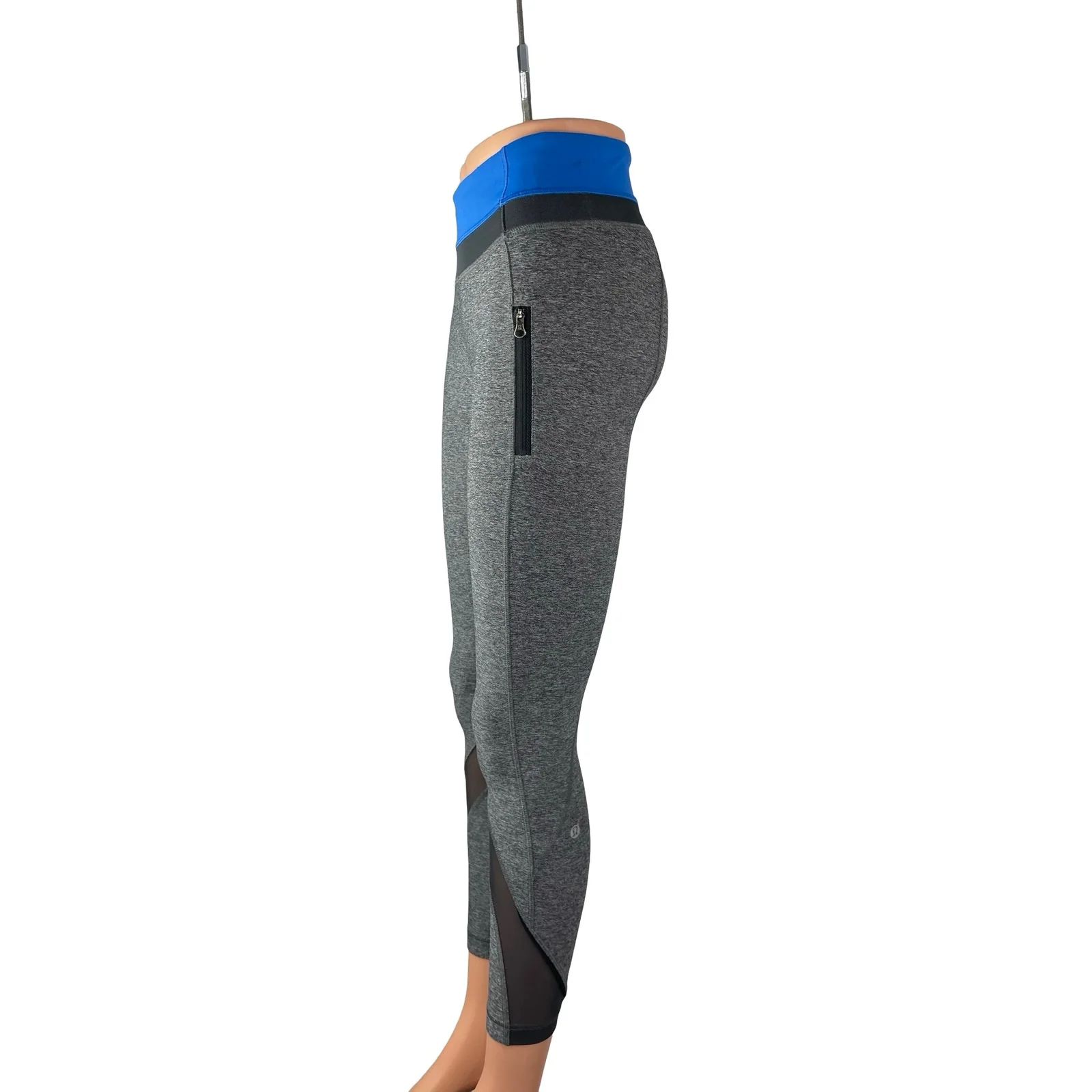 Lululemon Inspire Tight II Gray Mesh Mid Rise Yoga Athletic Leggings Pants Sz 4 - Image 4