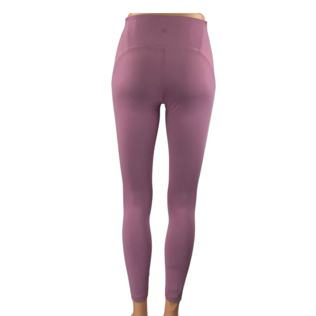 Lululemon InStill Purple Pink Mid Rise Cropped Yoga Athletic Leggings Pants Sz 4 - Image 3