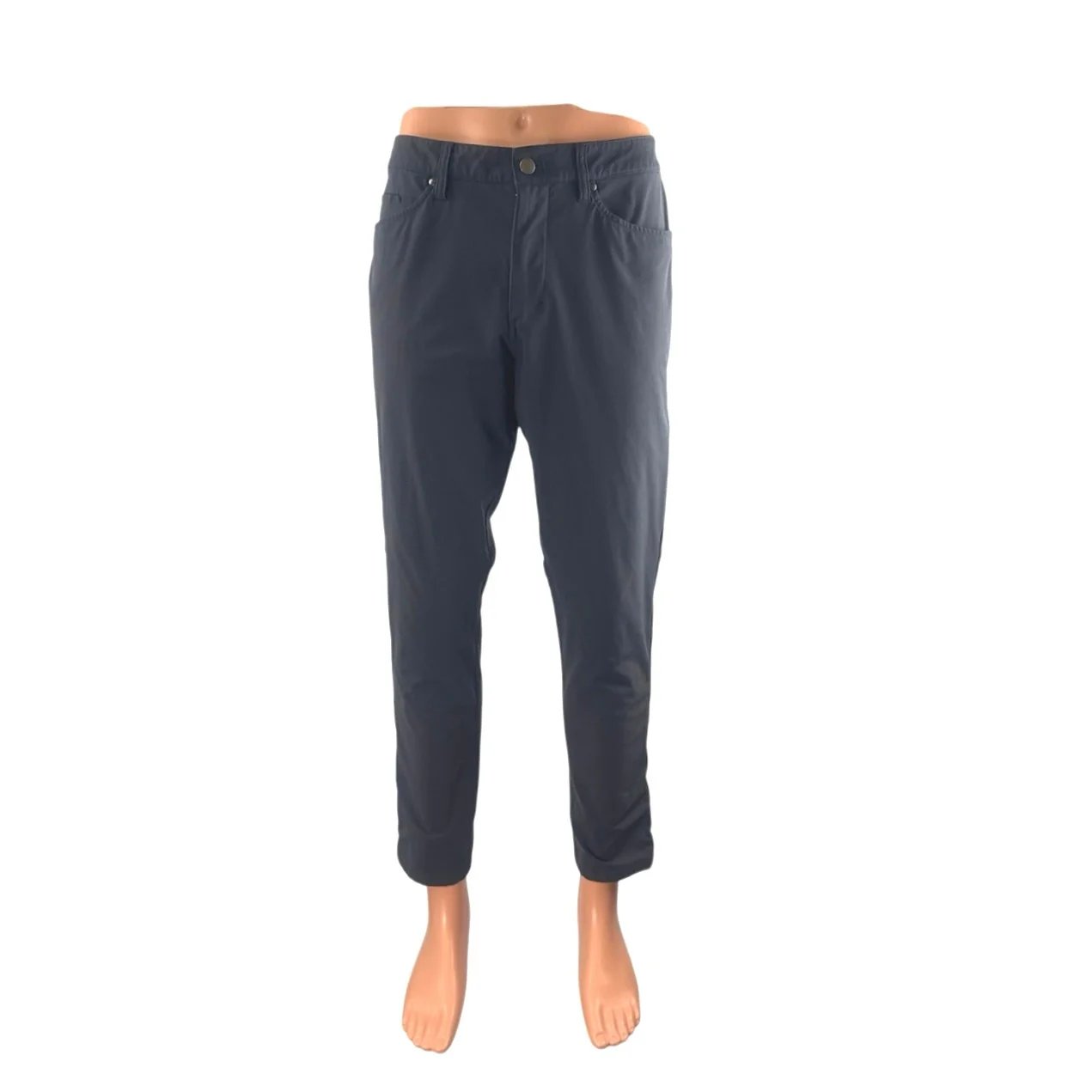 Lululemon Men's Black High Rise Straight Tapered Chino Trousers Dress Pants 33