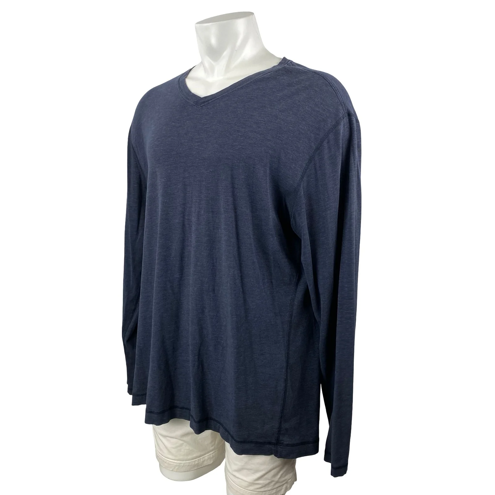 Lululemon Men's Blue V Neck Long Sleeve Sweater Sweatshirt Tee T-Shirt Top Sz XL - Image 3
