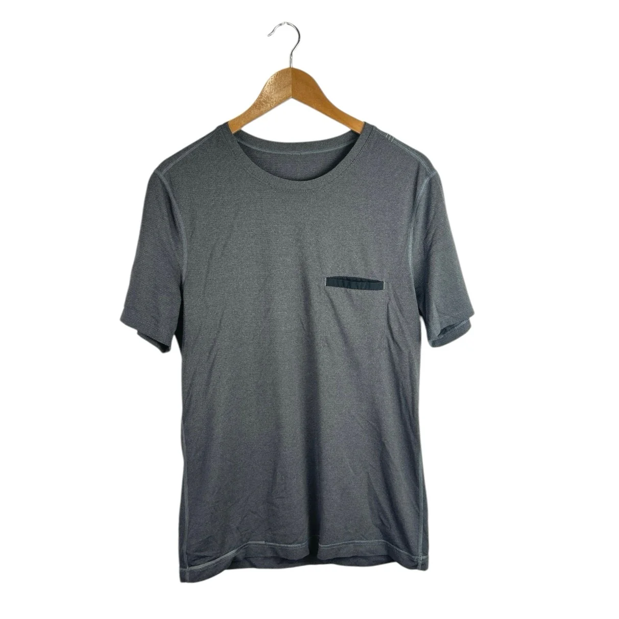 Lululemon Men's Gray Crew Neck Short Sleeve Pullover Pocket Tee T-Shirt Top Sz S