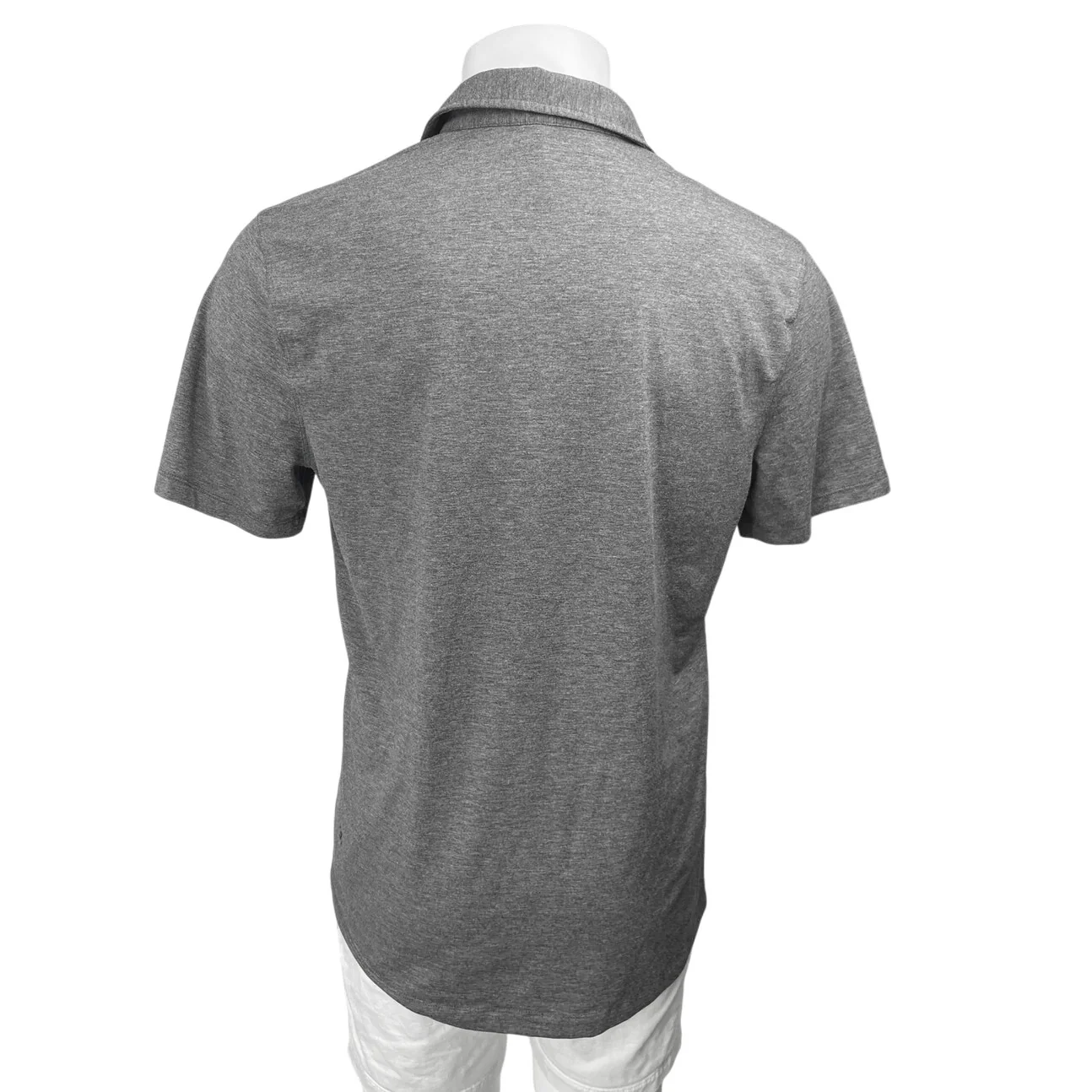 Lululemon Men's Gray Knit Short Sleeve Collared Button Polo Shirt Top Size M - Image 2