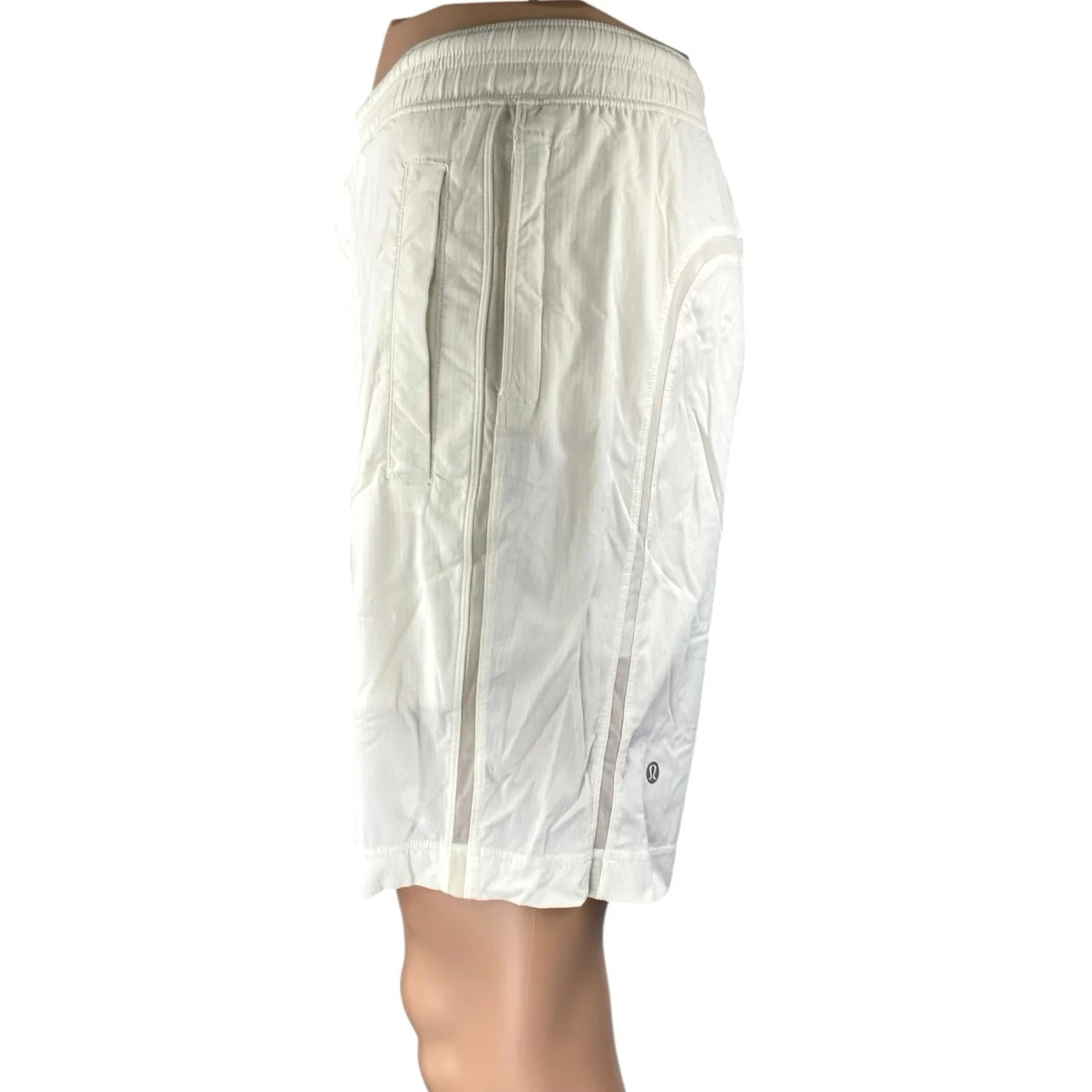 Lululemon Men's White Elastic Waist Pull-On Athletic Tennis Sports Shorts Size S - Image 2