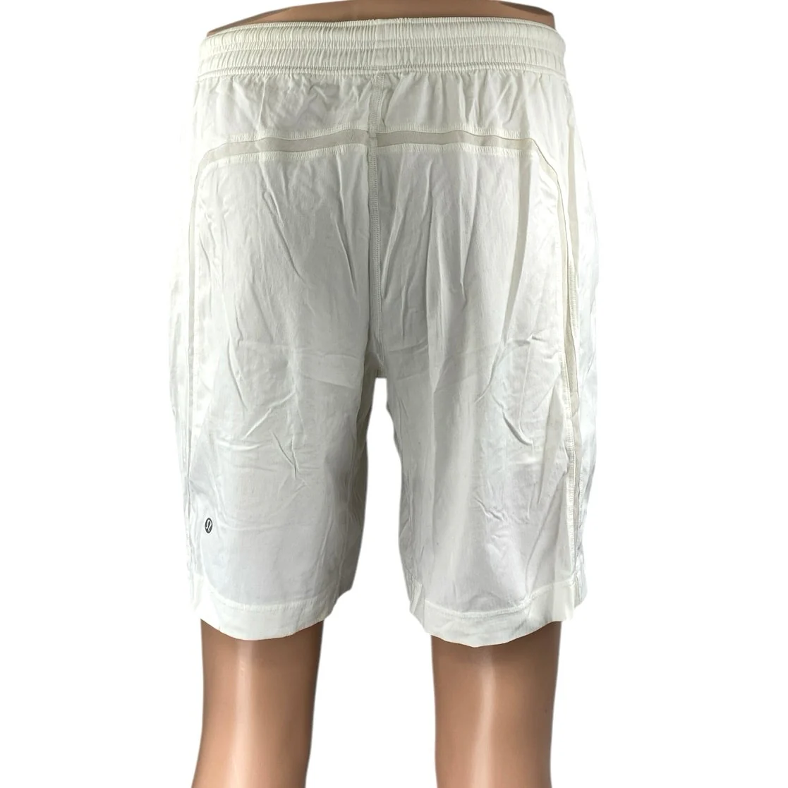 Lululemon Men's White Elastic Waist Pull-On Athletic Tennis Sports Shorts Size S - Image 3