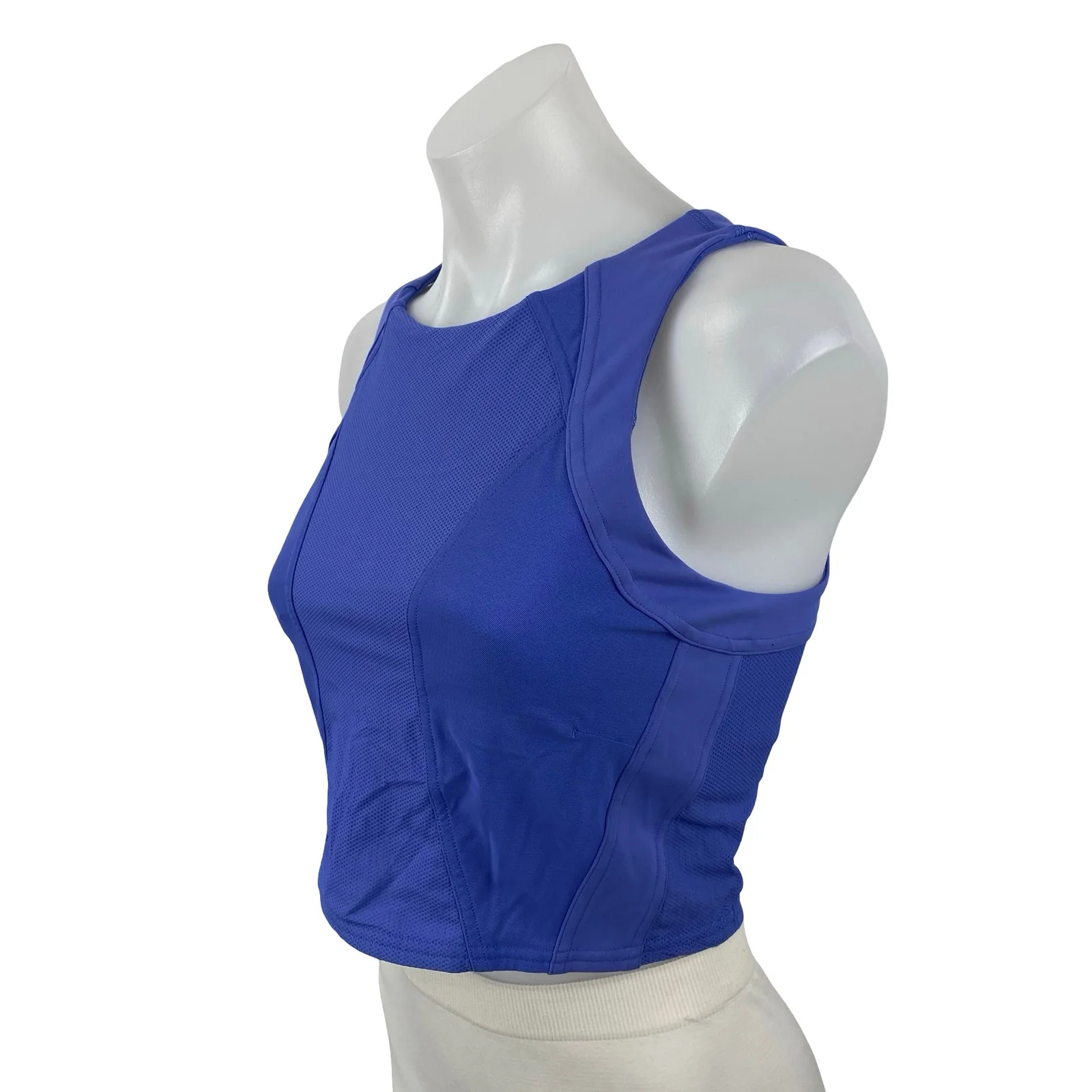 Lululemon Mesh Panelled Training Shelf Blue Yoga Athletic Tank Crop Top Size 8 - Image 3