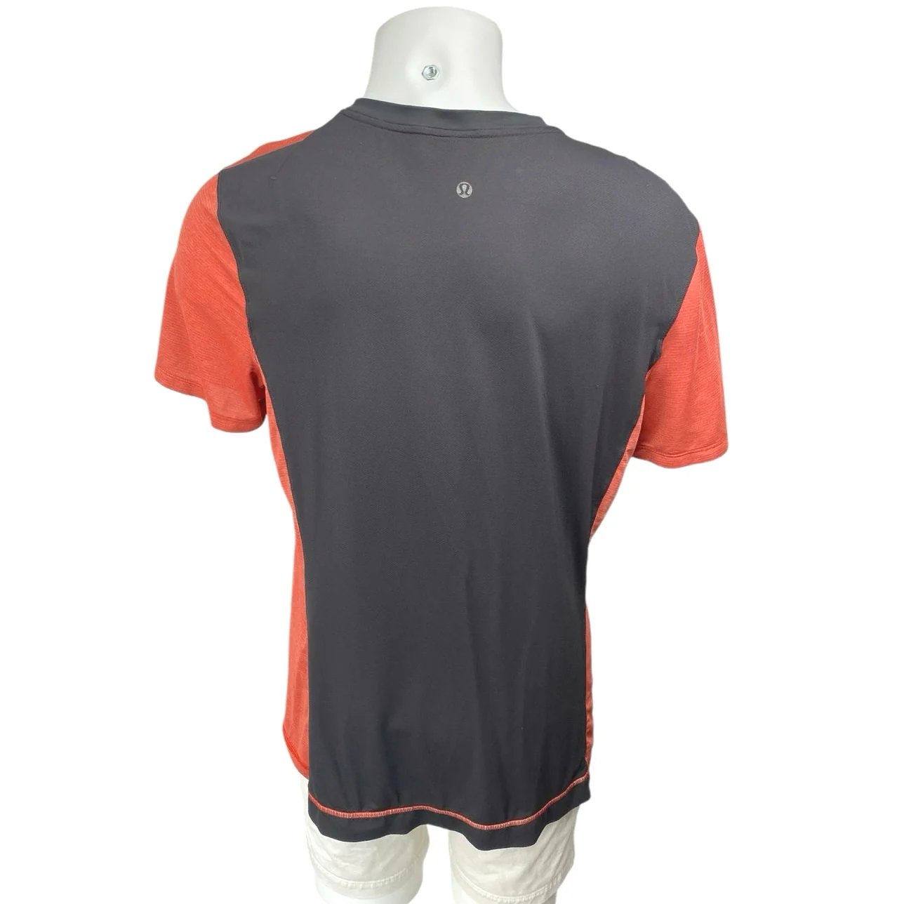Lululemon Precision Tee Men's Orange Gray Short Sleeve Athletic T-Shirt Top Sz L - Image 2