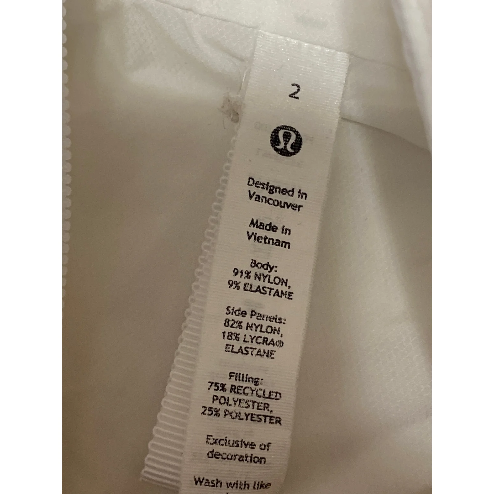 Lululemon Push Your Pace Women's White Hoodie Full Zip Athletic Jacket Size 2 - Image 3