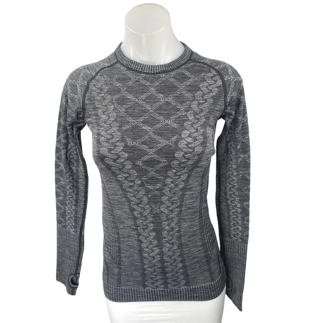 Lululemon Rest Less Dark Gray Long Sleeve Crew Neck Knit Sweater Top Size 2