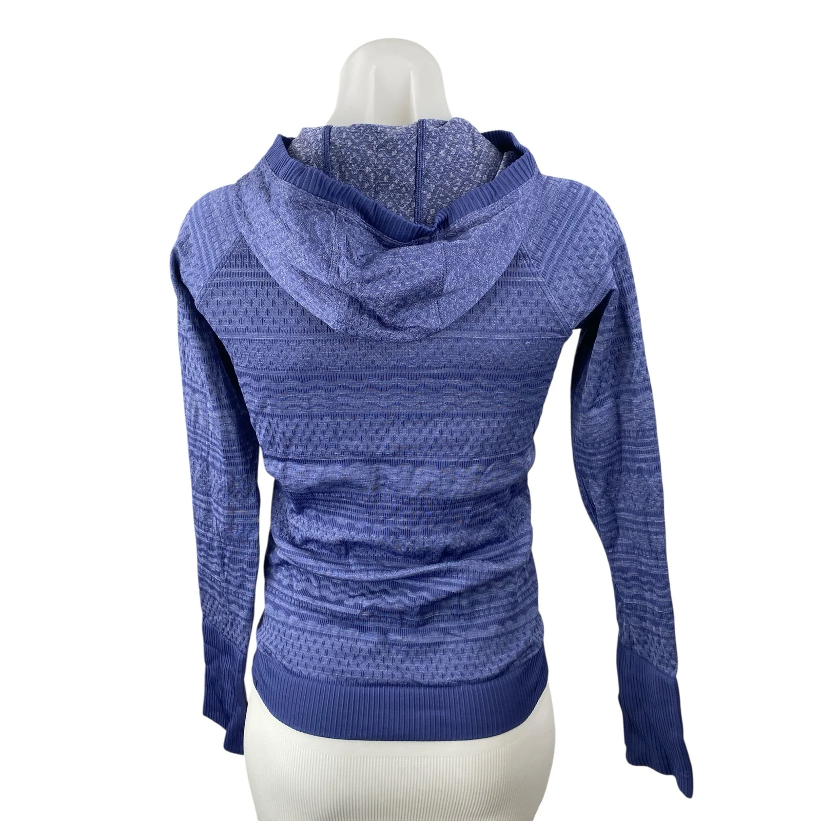 Lululemon Rest Less Women's Blue Hoodie Hooded Long Sleeve Sweatshirt Top Sz 12 - Image 4