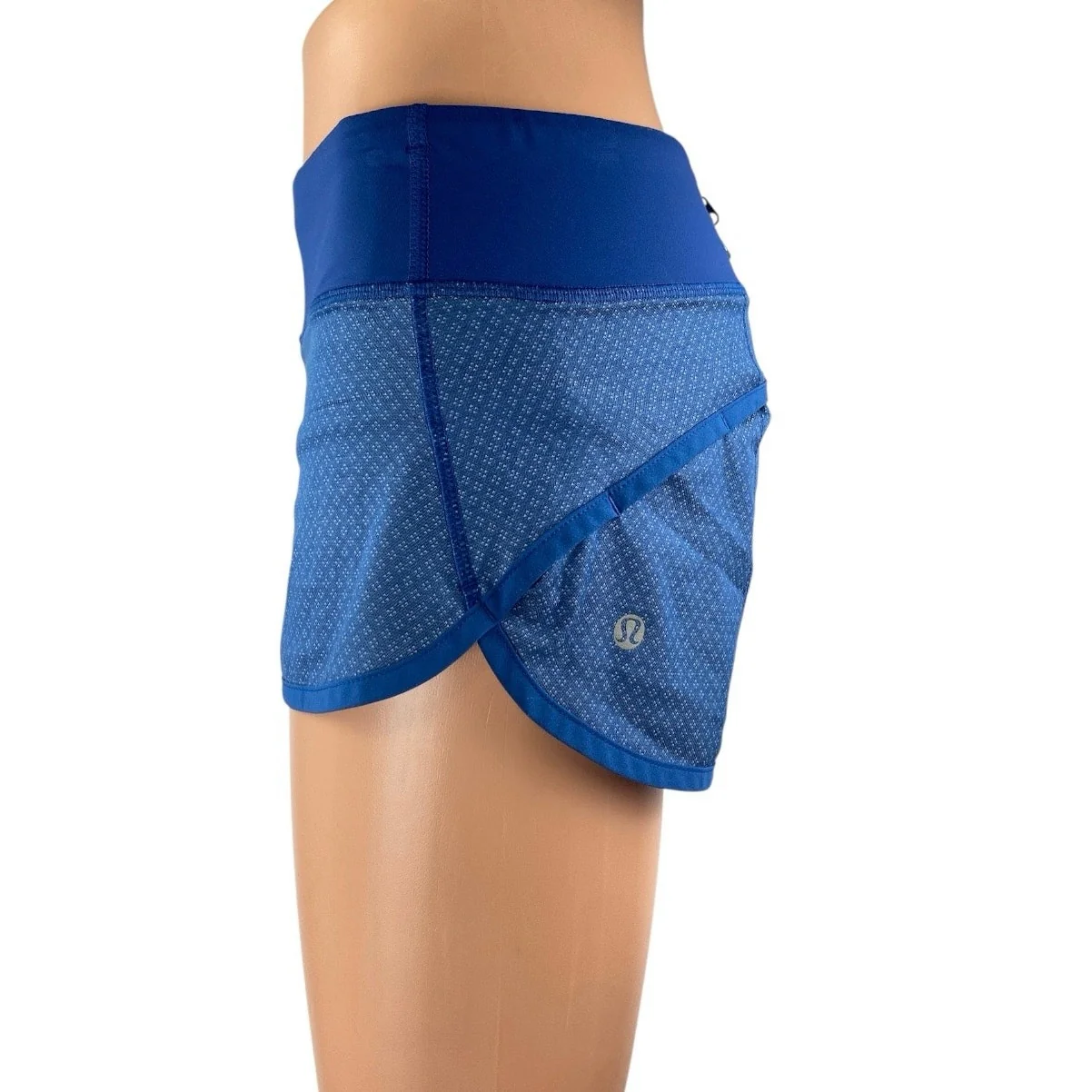 Lululemon Run Speed Women's Blue Mid Rise Workout Yoga Athletic Running Shorts 4 - Image 2