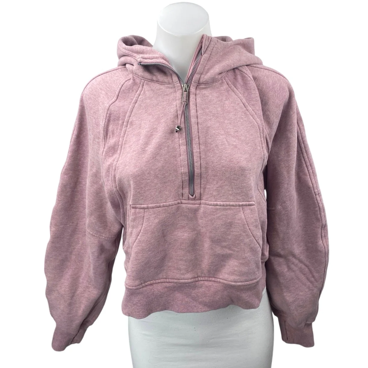 Lululemon Scuba Women's Pink Half-Zip Hooded Hoodie Sweatshirt Sweater Top XS/S