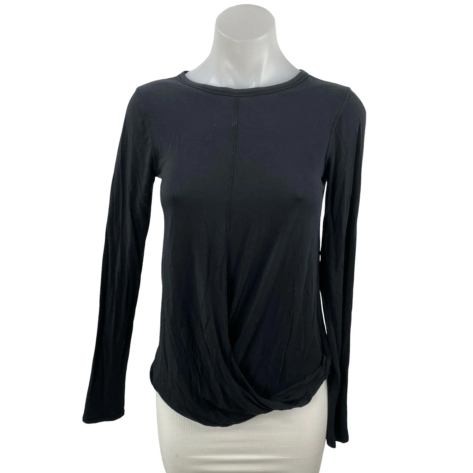 Lululemon Serene Saturday Women's Black Crew Neck Long Sleeve Tee T-Shirt Top 4