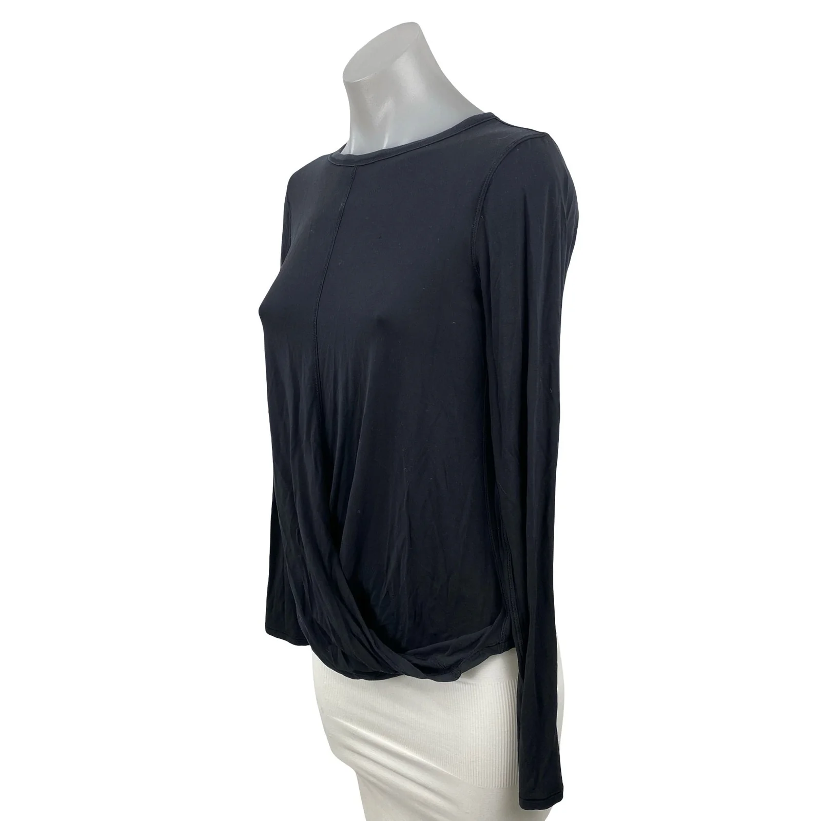 Lululemon Serene Saturday Women's Black Crew Neck Long Sleeve Tee T-Shirt Top 4 - Image 3