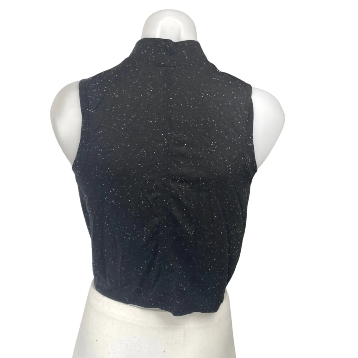 Lululemon Time To Restore Black Speckled Sleeveless Mock Neck Tie Tank Top 4 - Image 2