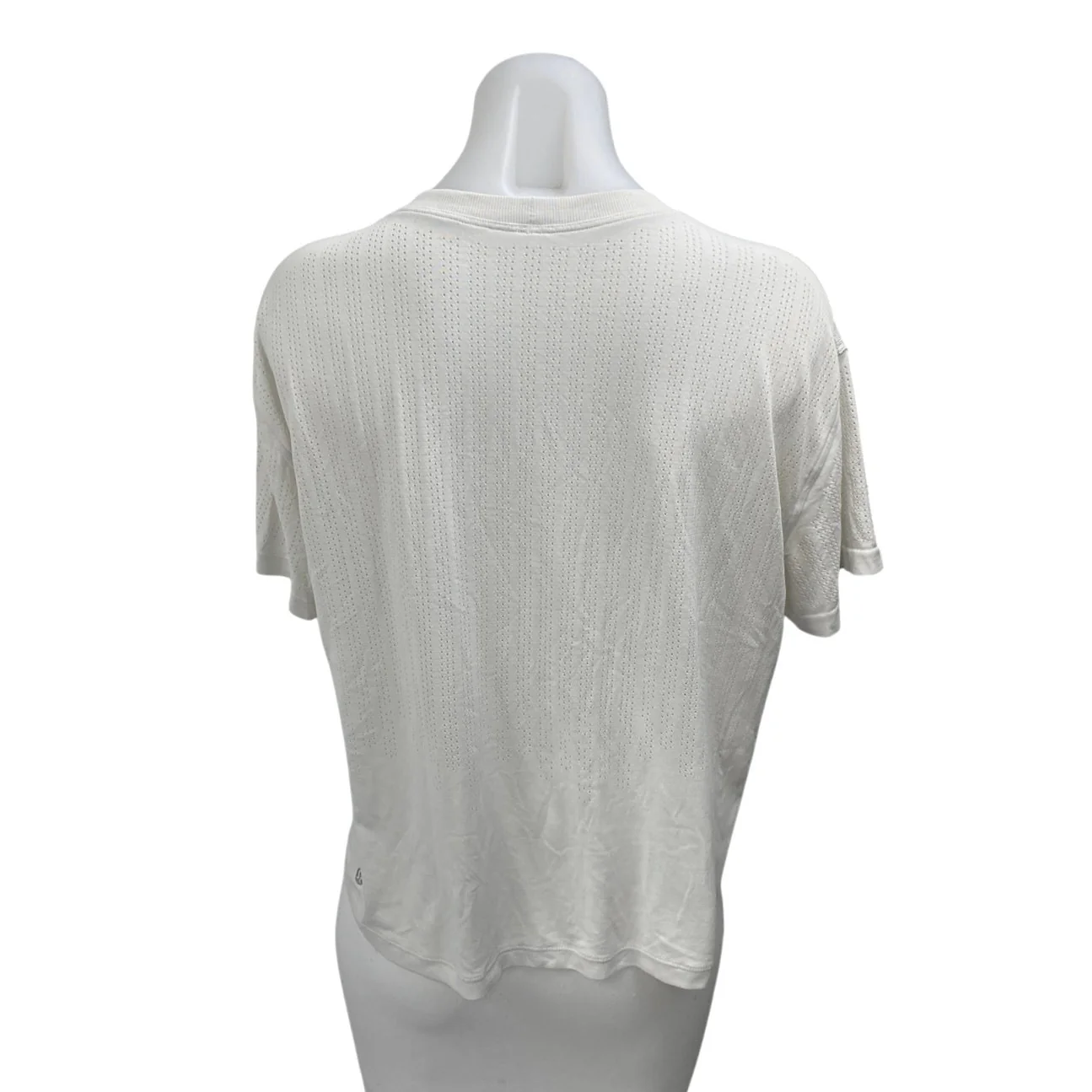 Lululemon Train to Be White Mesh Short Sleeve Activewear Tee T-shirt Top Size M - Image 2