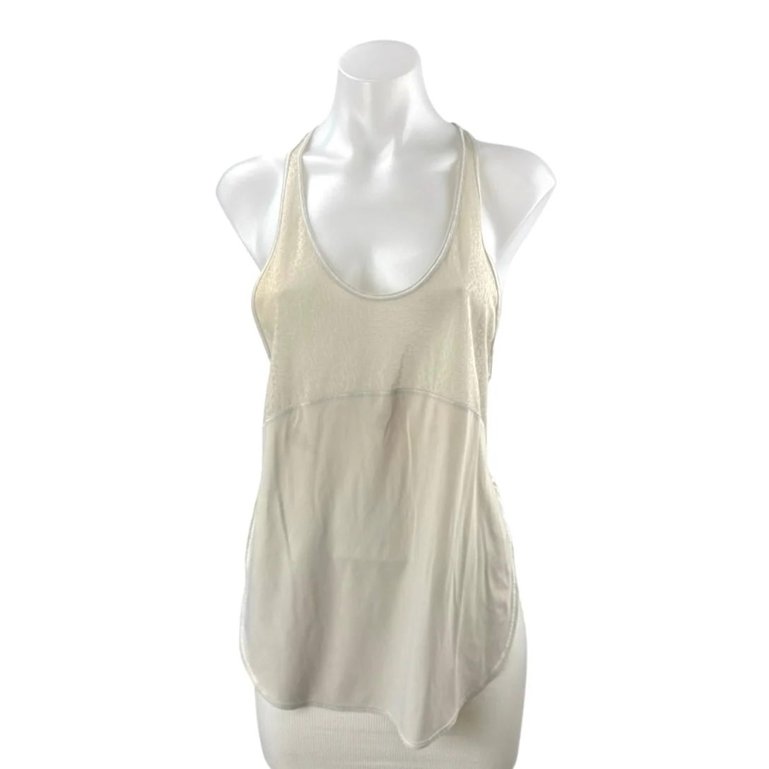 Lululemon Women's Beige Racerback Scoop Neck Yoga Gym Athletic Tank Top Size 6