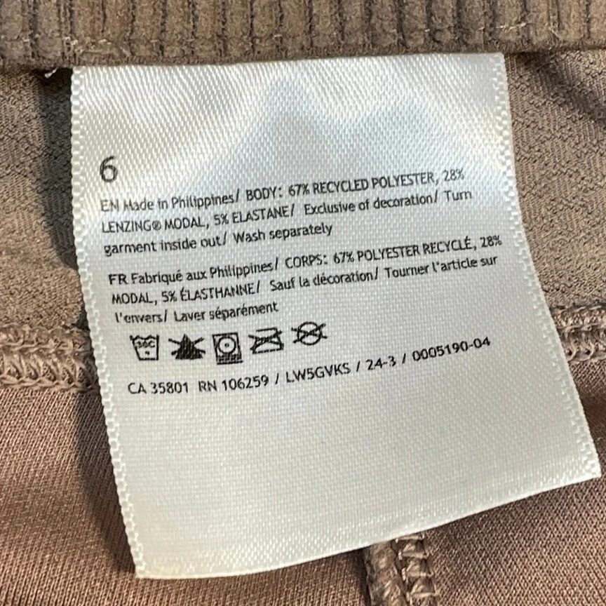 Lululemon Women's Beige Taupe Ribbed Knit High Rise Flare Trousers Pants Size 6 - Image 4