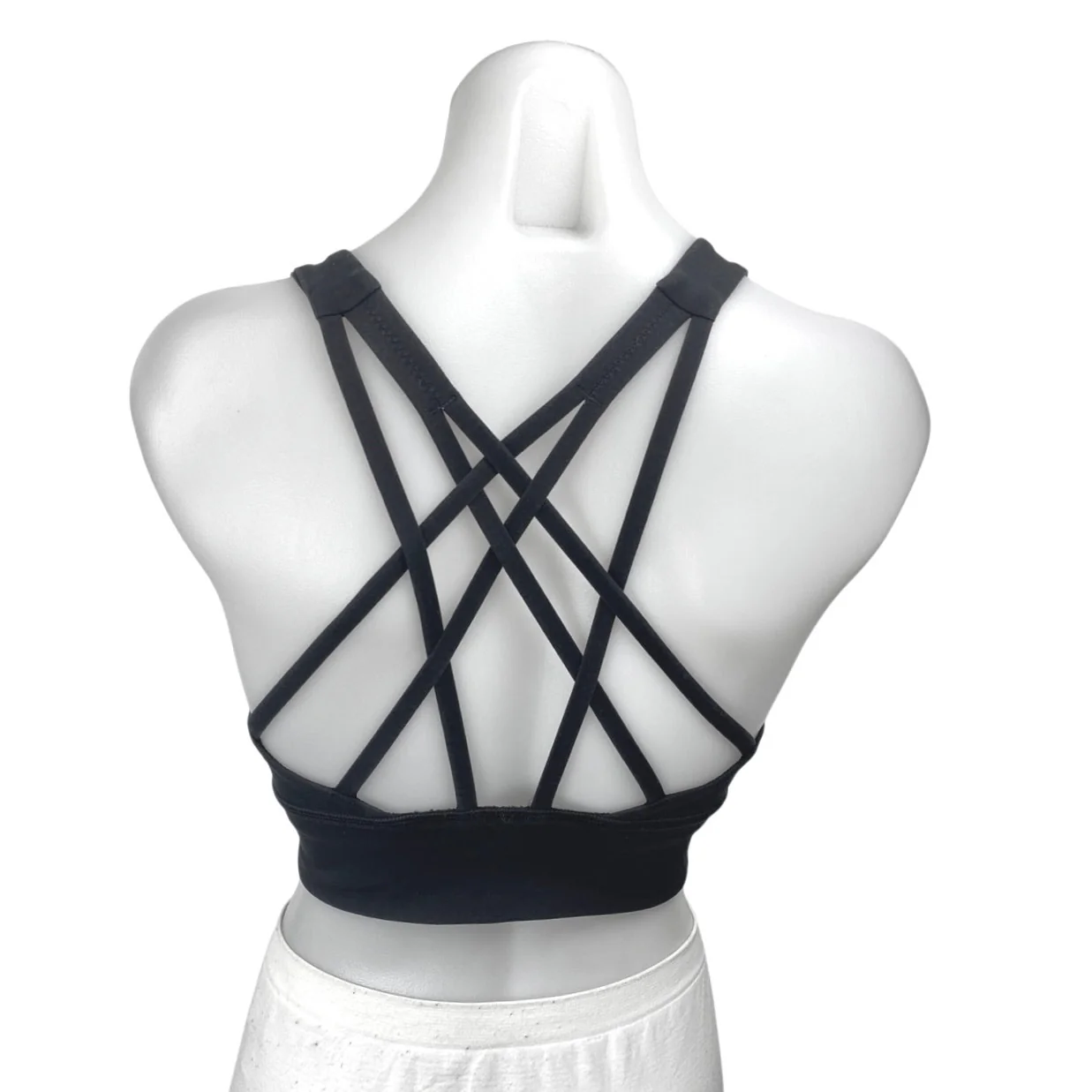 Lululemon Women's Black Sleeveless Strappy Yoga Athletic Sport Bra Crop Top 4 - Image 2