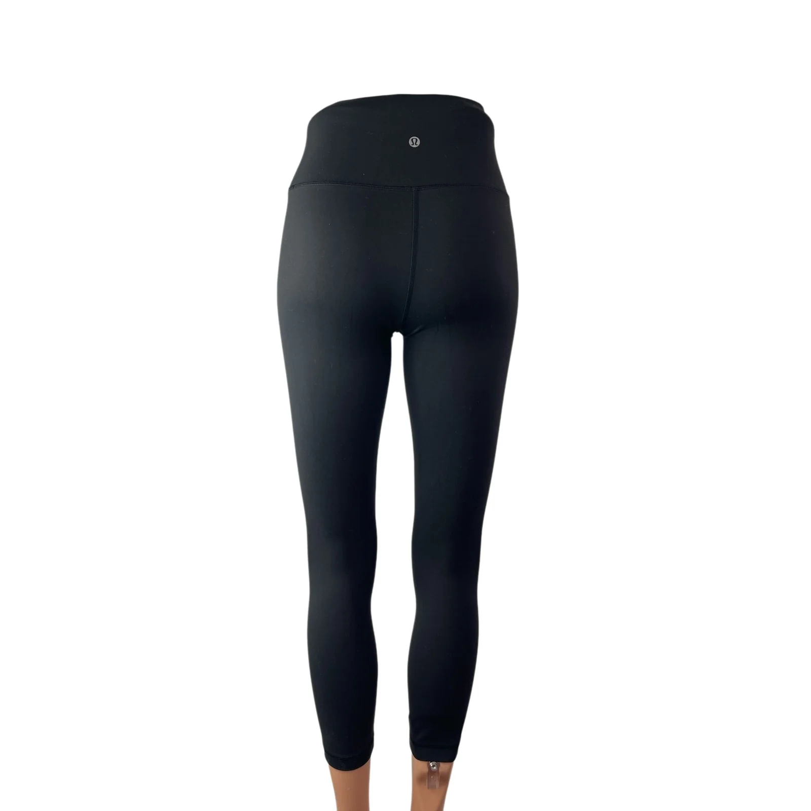 Lululemon Women's Black Yoga Workout Gym Cropped Athletic Leggings Pants Size 4 - Image 4