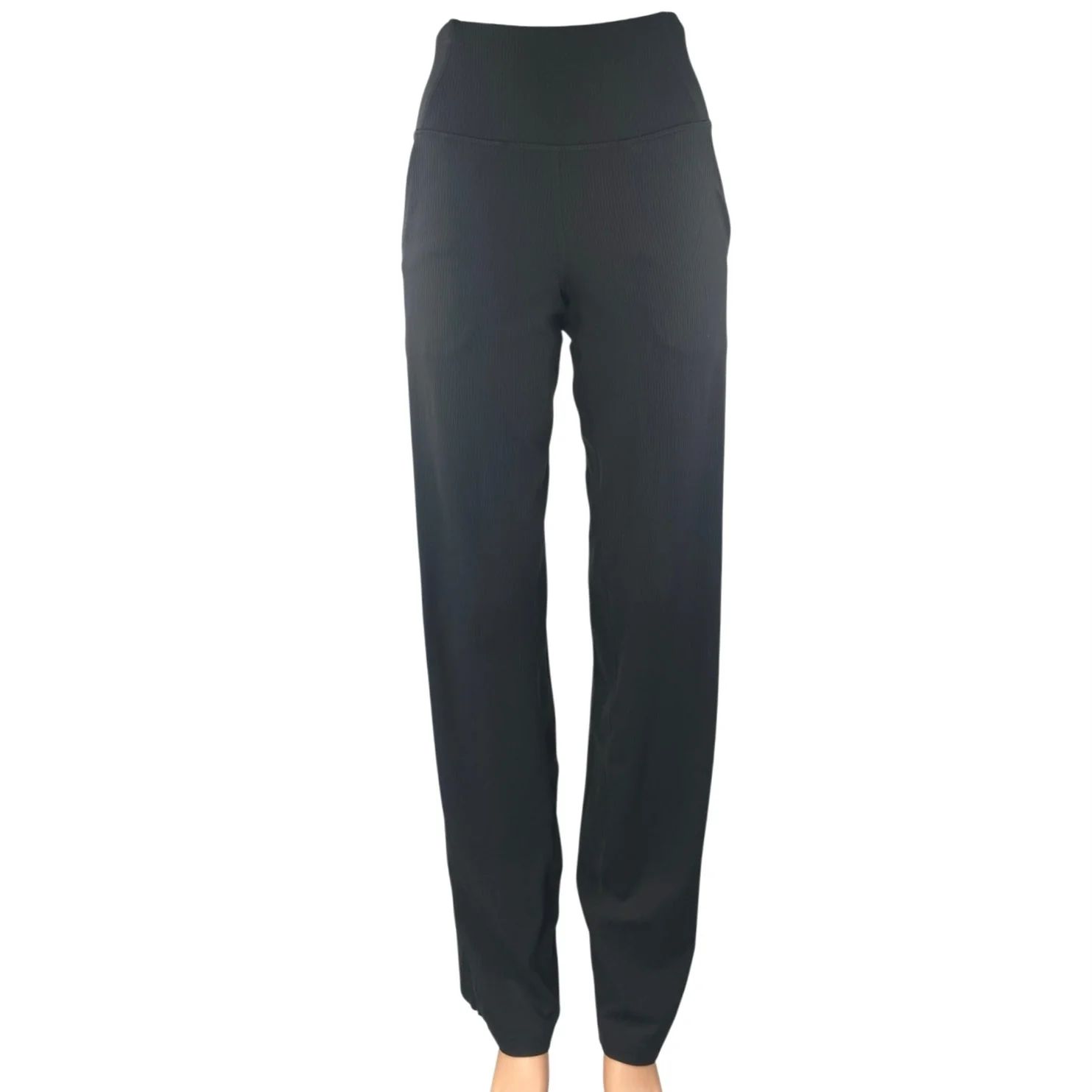 Lululemon Women's Blue Rib Knit Straight Leg Fitness Trousers Leggings Pants 4