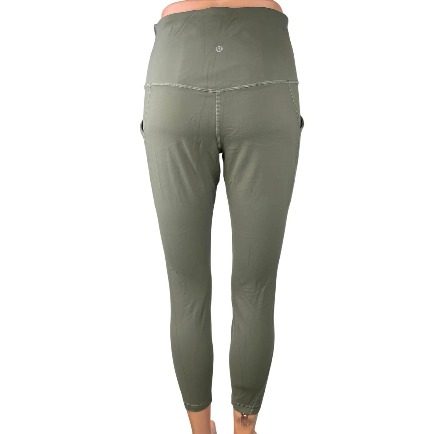 Lululemon Women's Green High Waisted Yoga Capri Athletic Leggings Pants Size 4 - Image 3
