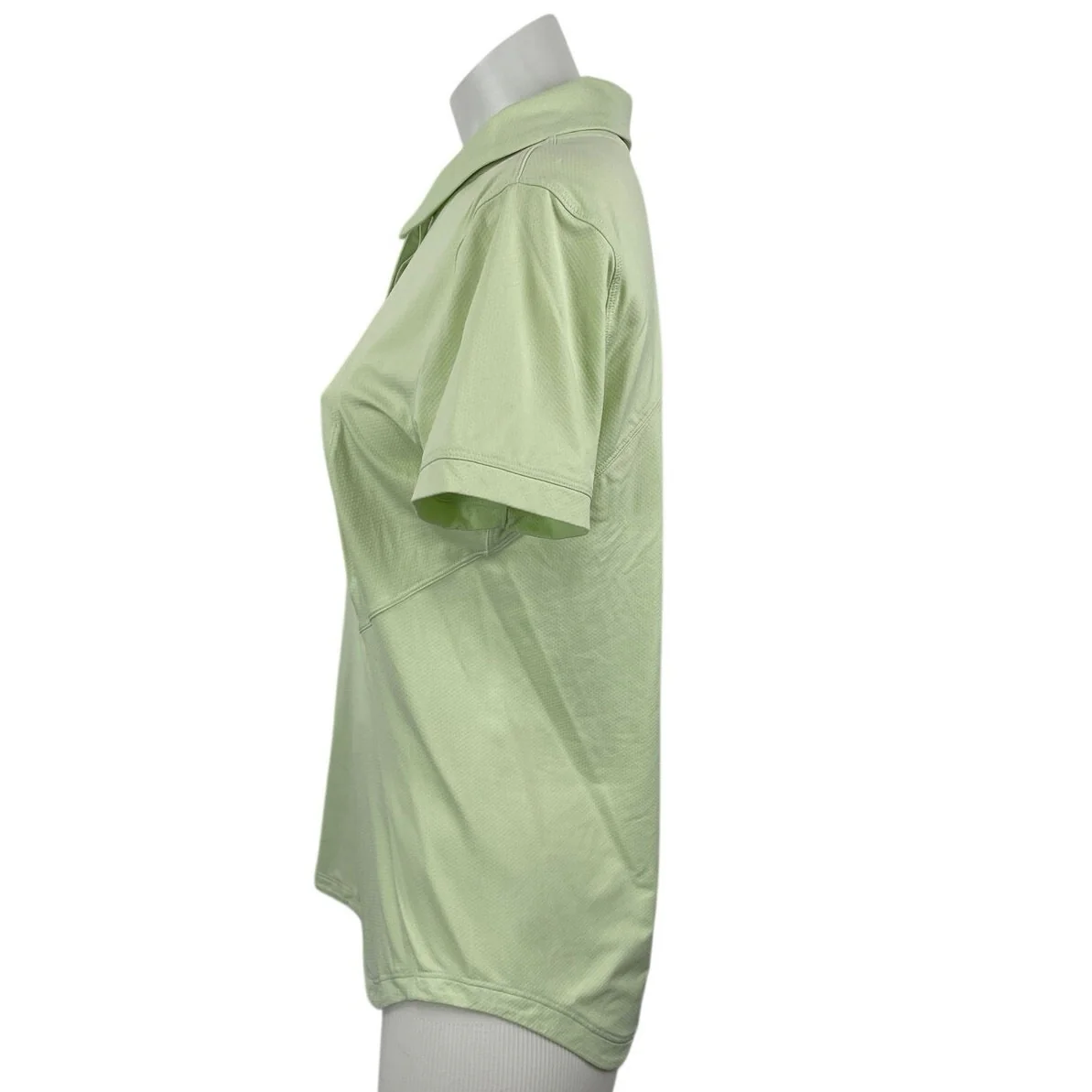 Lululemon Women's Green Quick Dry Short Sleeve Tennis Gold Athletic Polo Shirt M - Image 2