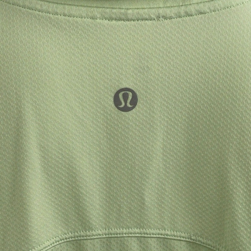 Lululemon Women's Green Quick Dry Short Sleeve Tennis Gold Athletic Polo Shirt M - Image 4