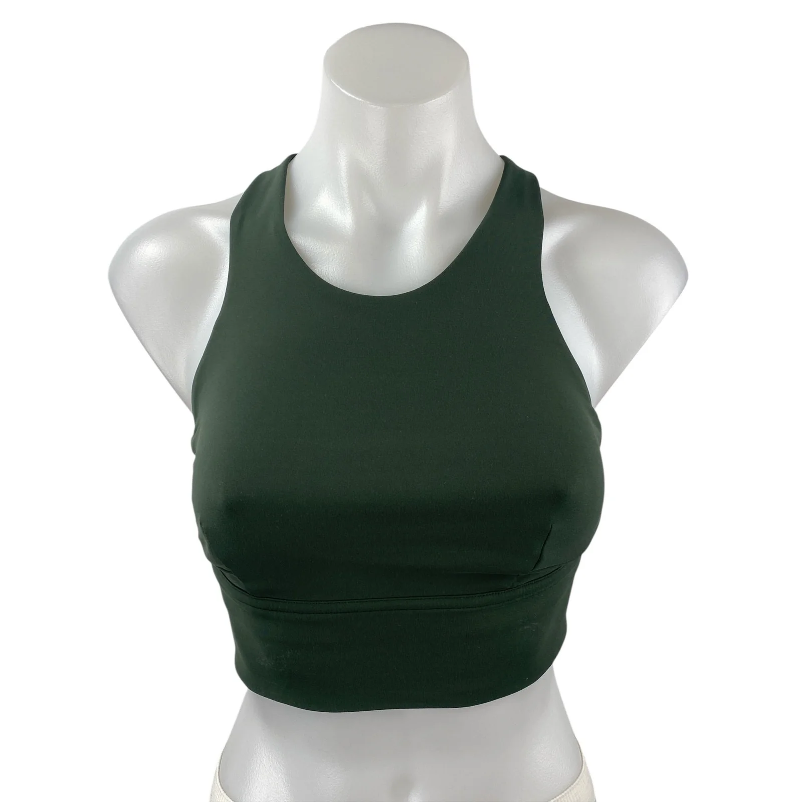 Lululemon Women's Green Racerback High Neck Yoga Athletic Sports Bra Crop Top 4