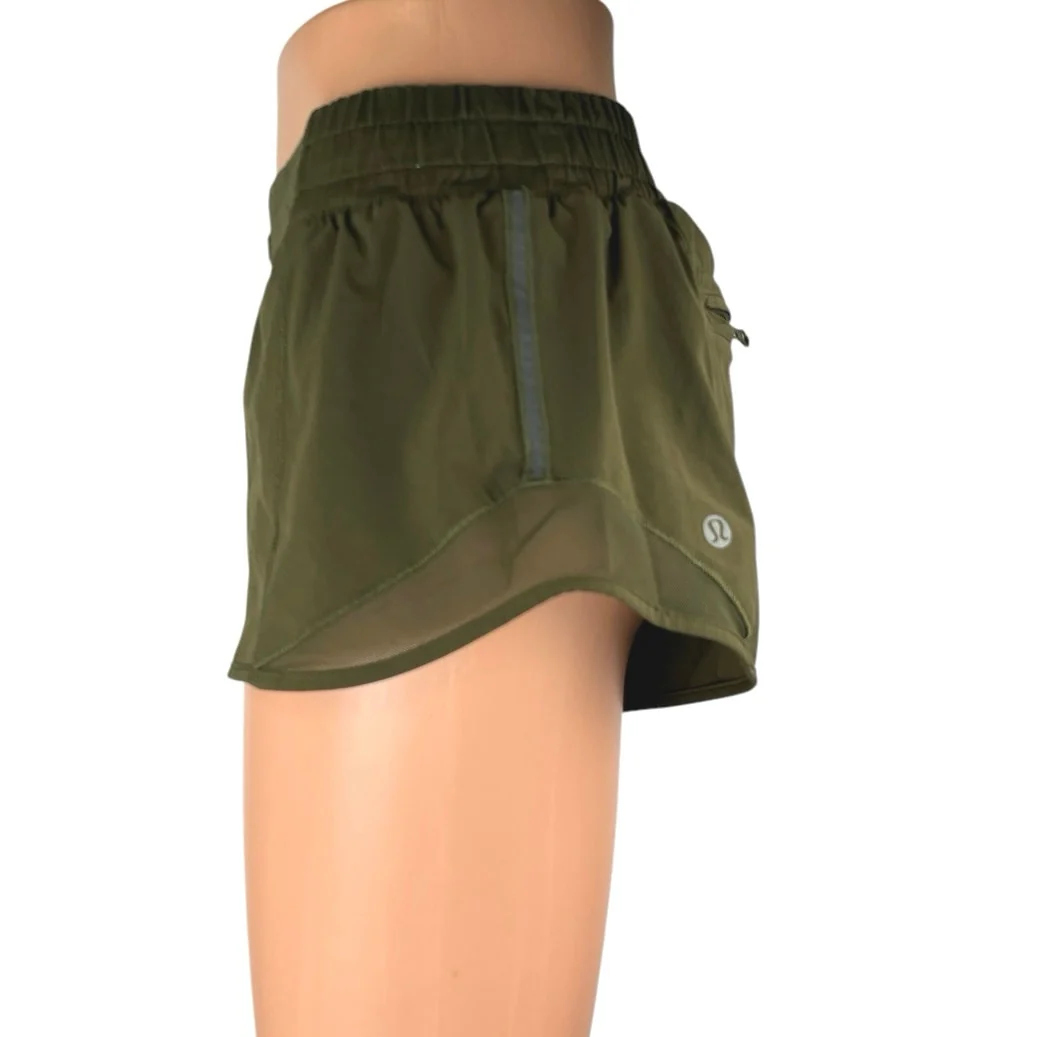 Lululemon Women's Olive Green Mesh Running Workout Yoga Athletic Shorts Size 6 - Image 2