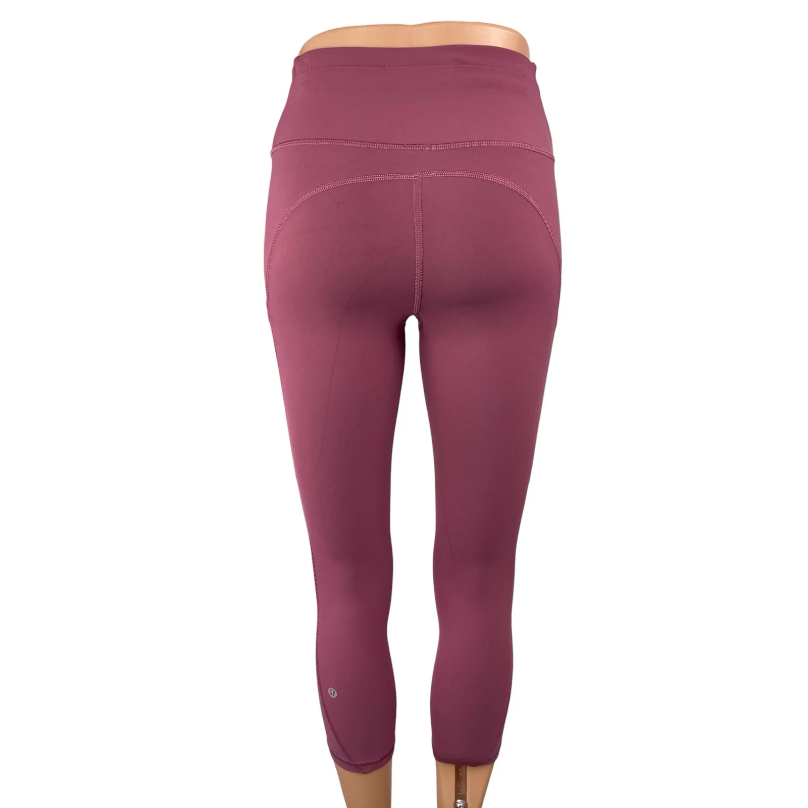 Lululemon Womens Pink Mid Rise Skinny Yoga Athletic Crop Leggings Pants Size 2 - Image 2